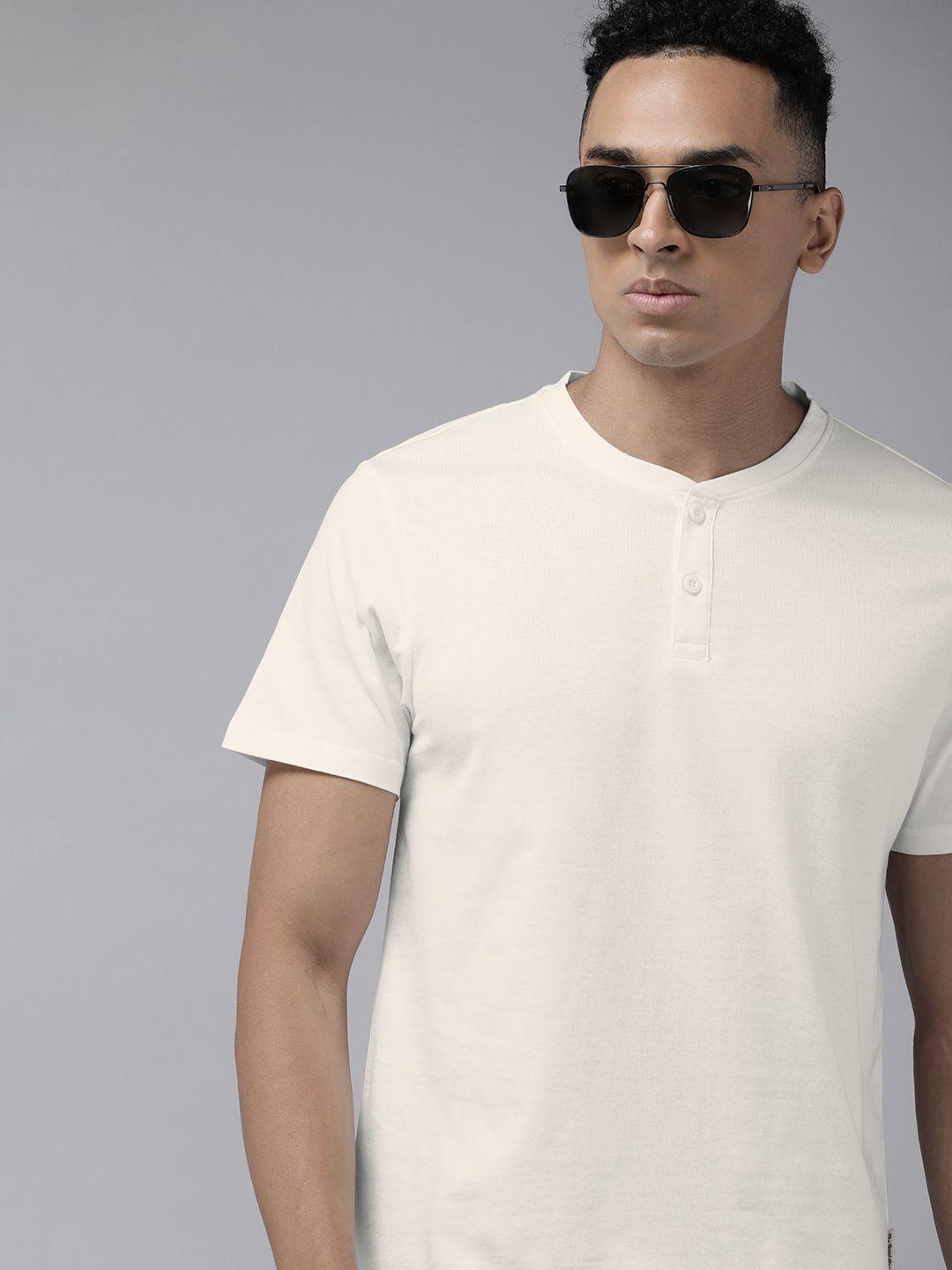 the roadster life co. henley neck pure cotton t-shirt