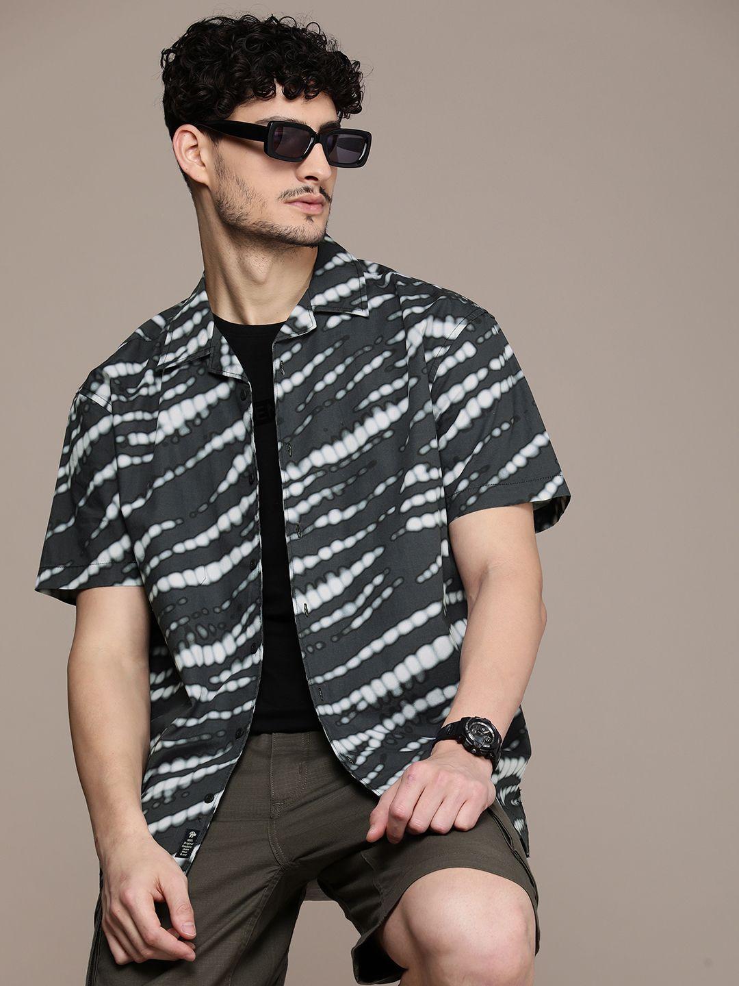 the roadster life co. pure cotton relaxed fit opaque printed casual shirt