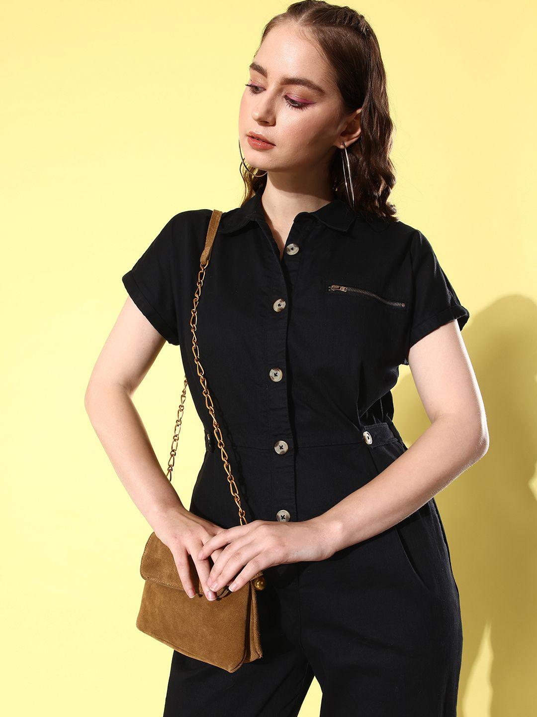 the roadster life co. spread collar basic jumpsuit