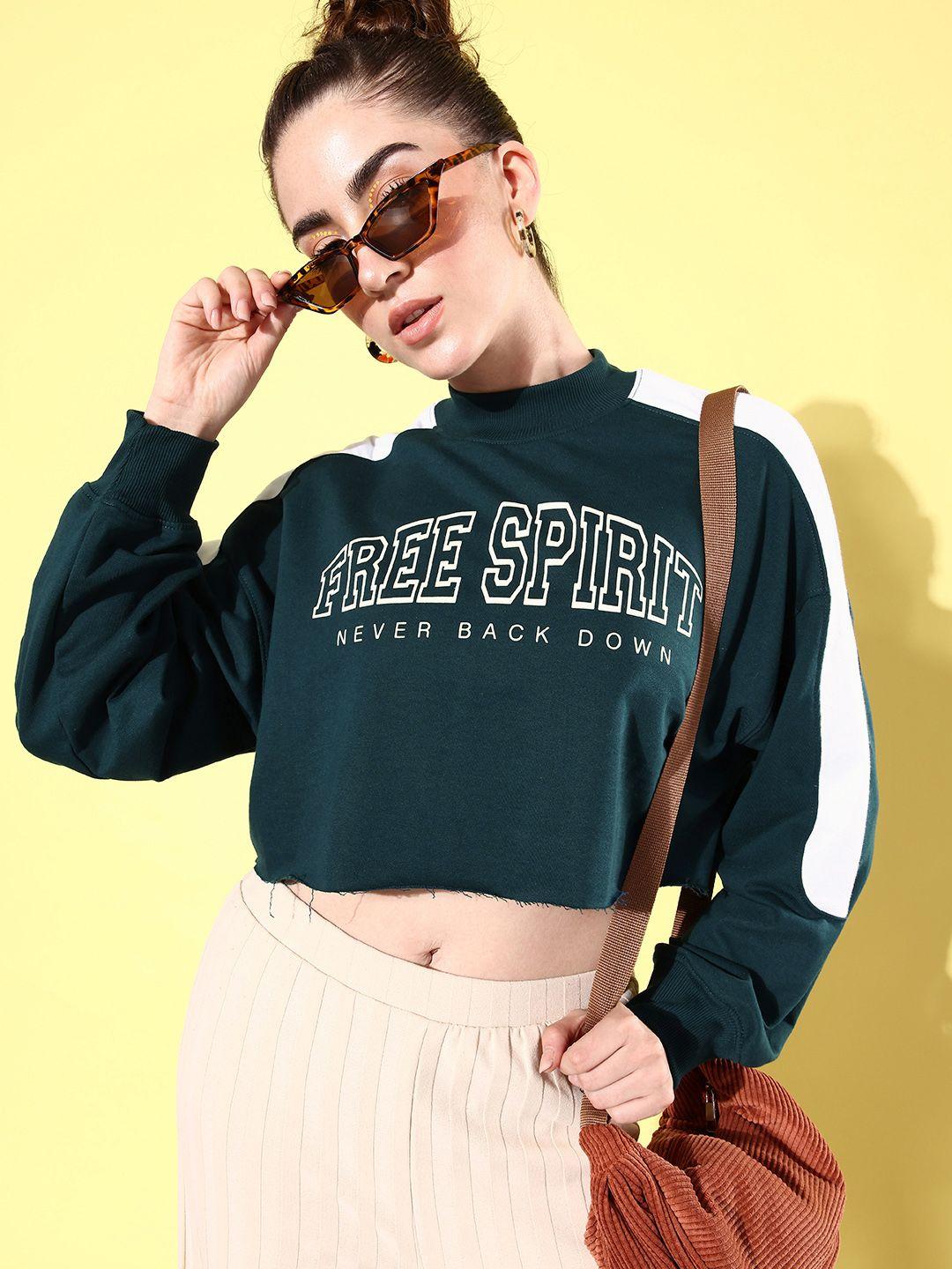 the roadster life co. typography printed crop sweatshirt