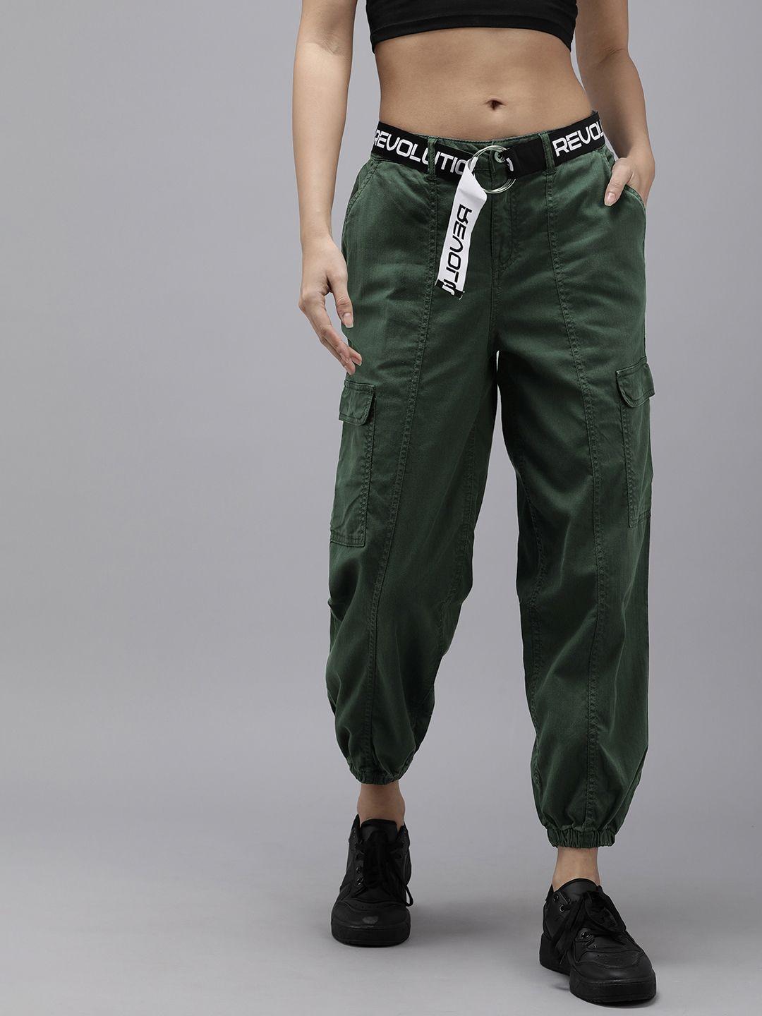 the roadster life co. women solid cargo style joggers