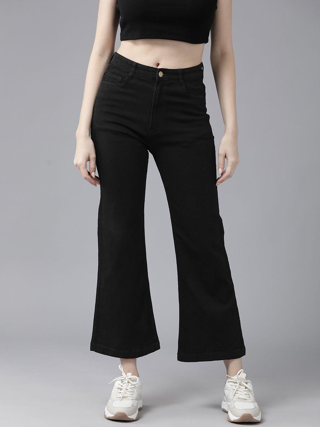 the roadster life co. women wide leg high-rise stretchable jeans