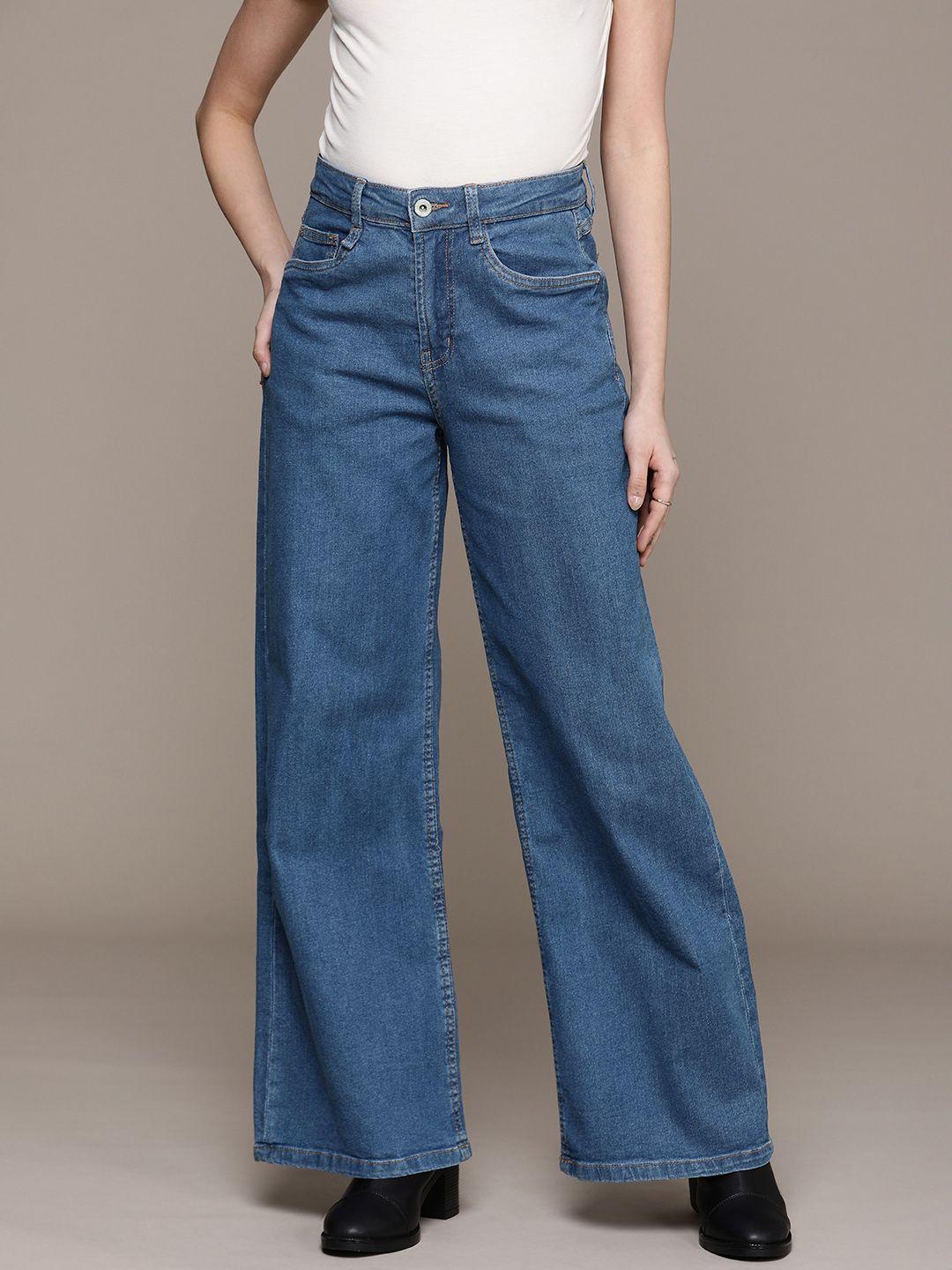 the roadster life co. women wide leg stretchable jeans