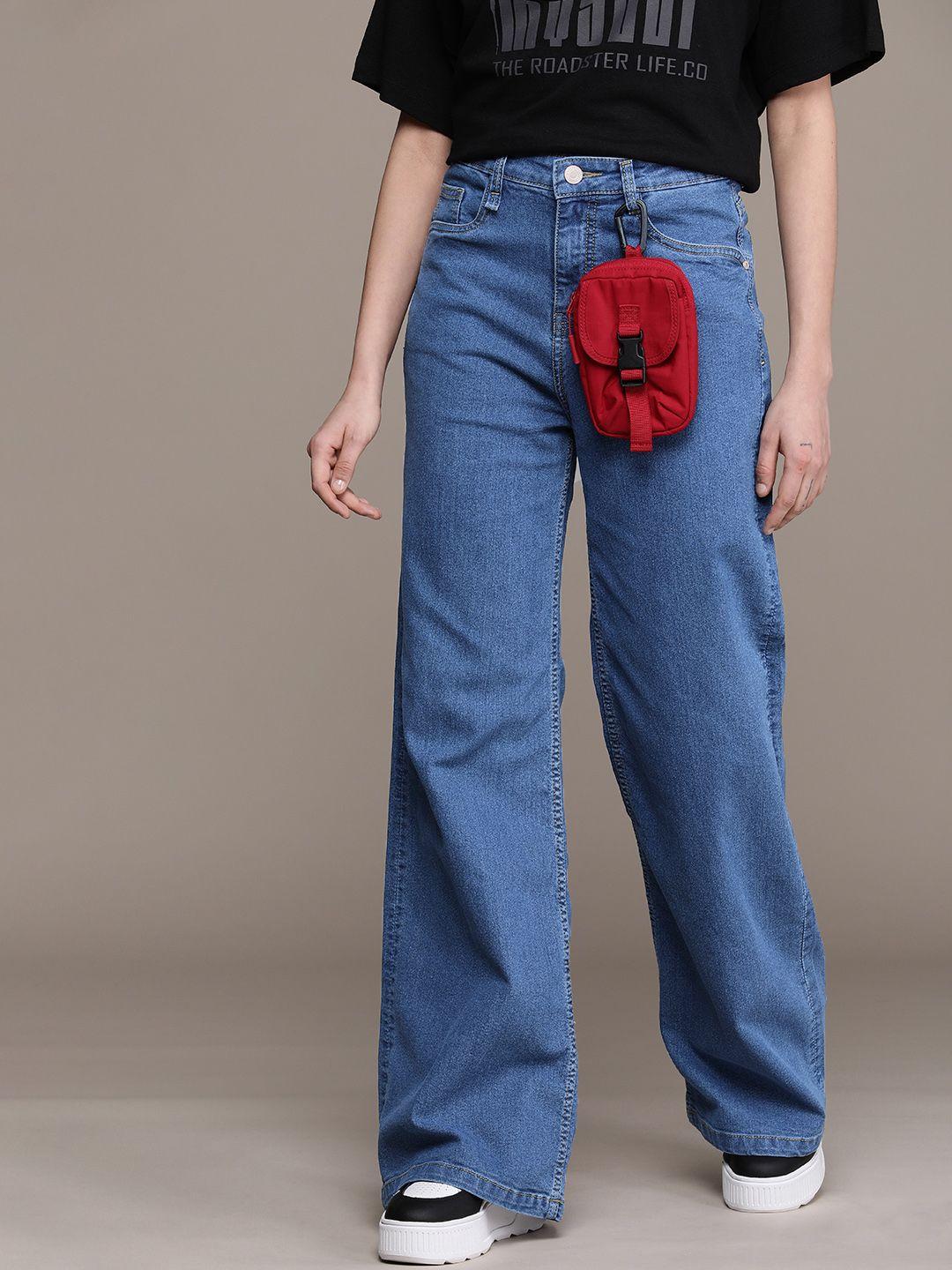 the roadster life co. women wide leg stretchable jeans