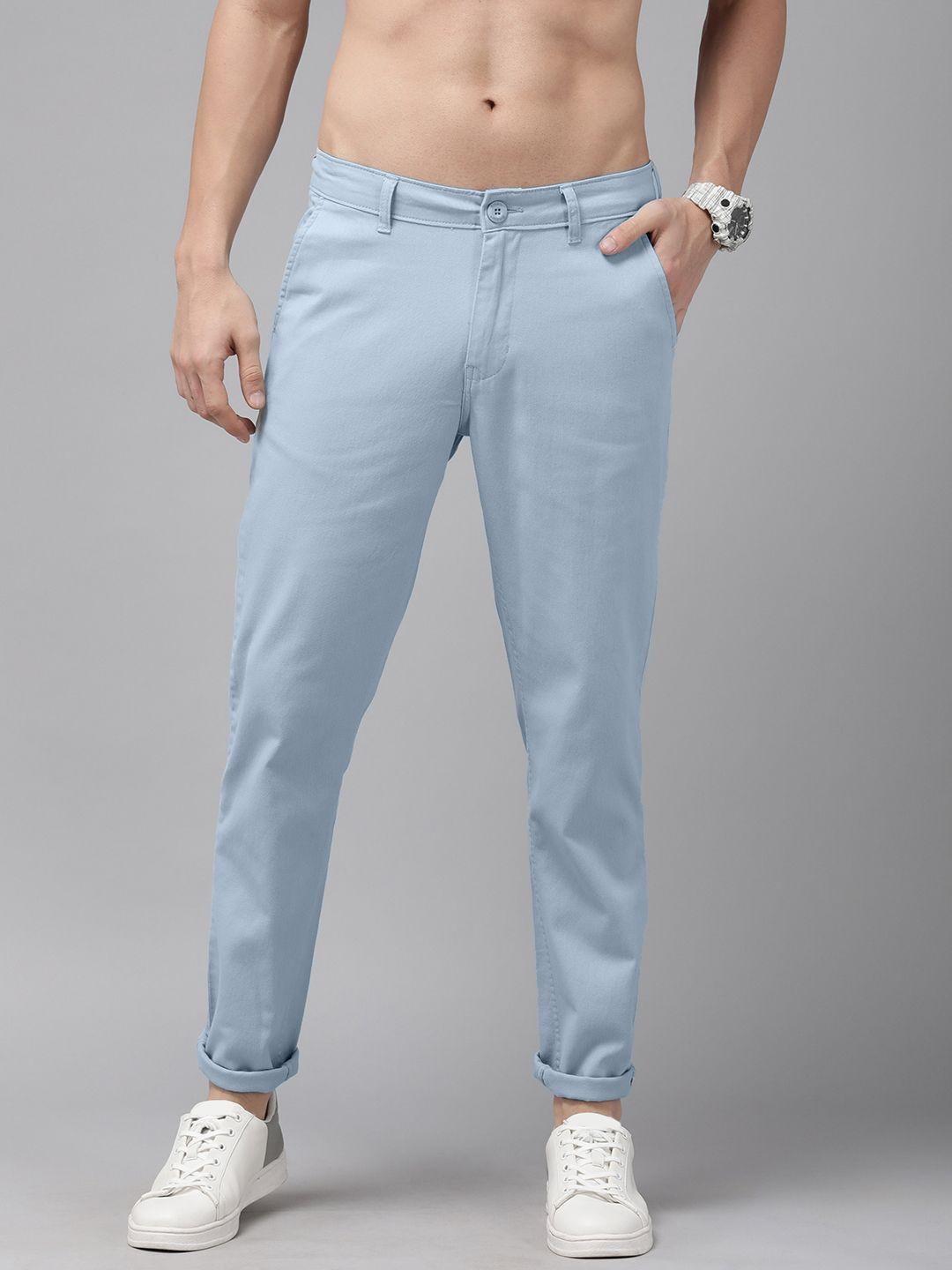 the roadster lifestyle co men blue chinos trousers