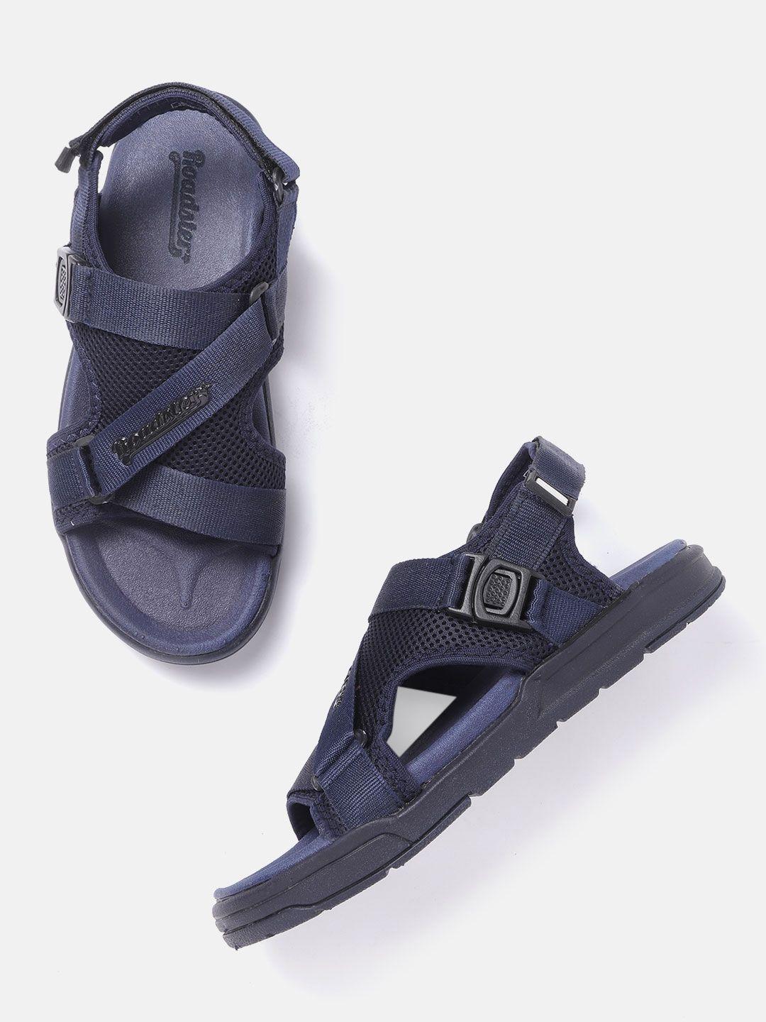 the roadster lifestyle co men navy blue solid sports sandal