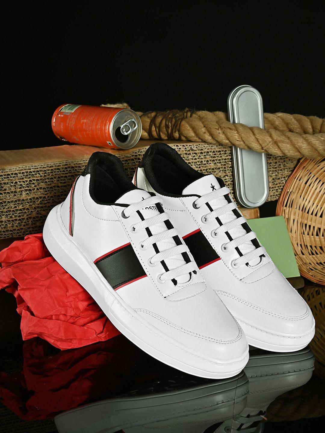 the roadster lifestyle co men off white striped leather sneakers