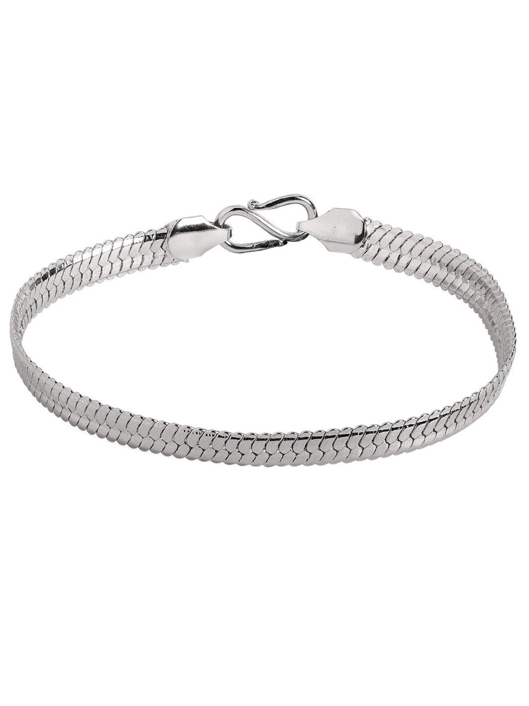 the roadster lifestyle co men silver-plated handcrafted chain bracelet