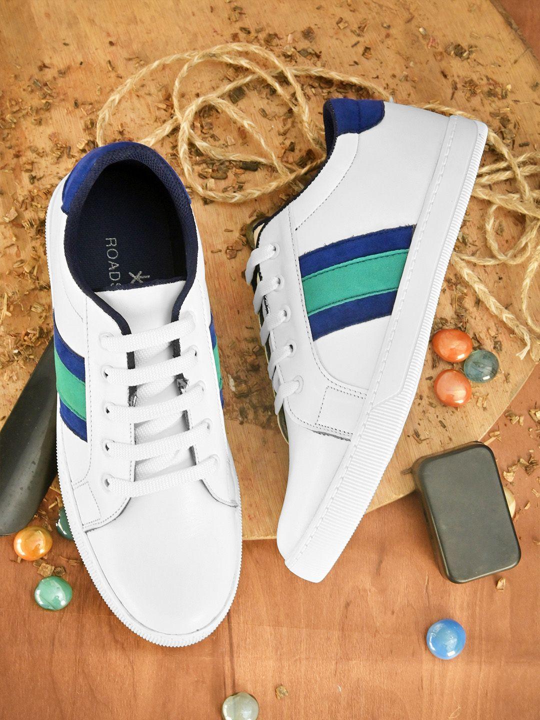 the roadster lifestyle co men white colourblocked sneakers