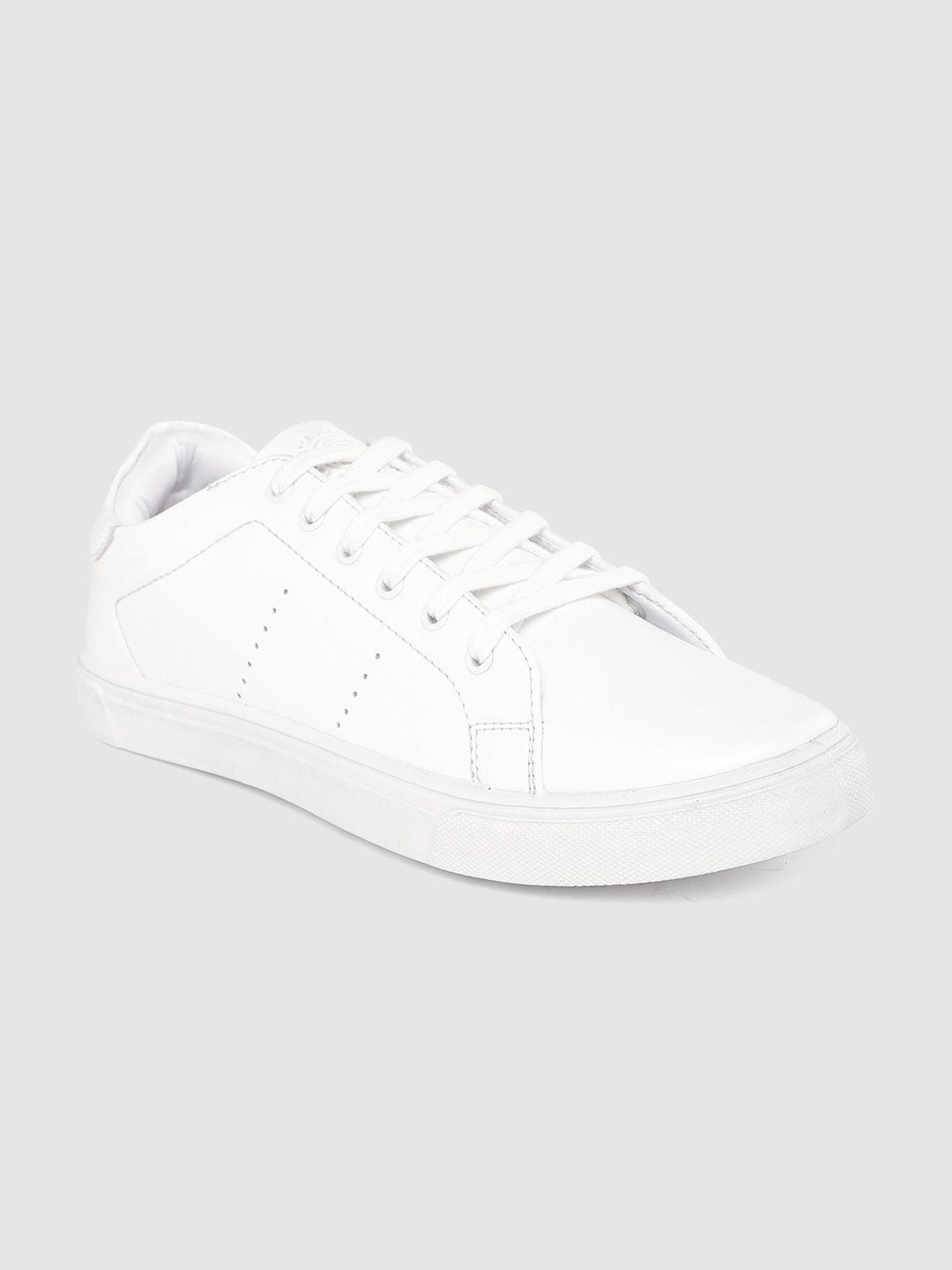 the roadster lifestyle co men white perforated detail sneakers
