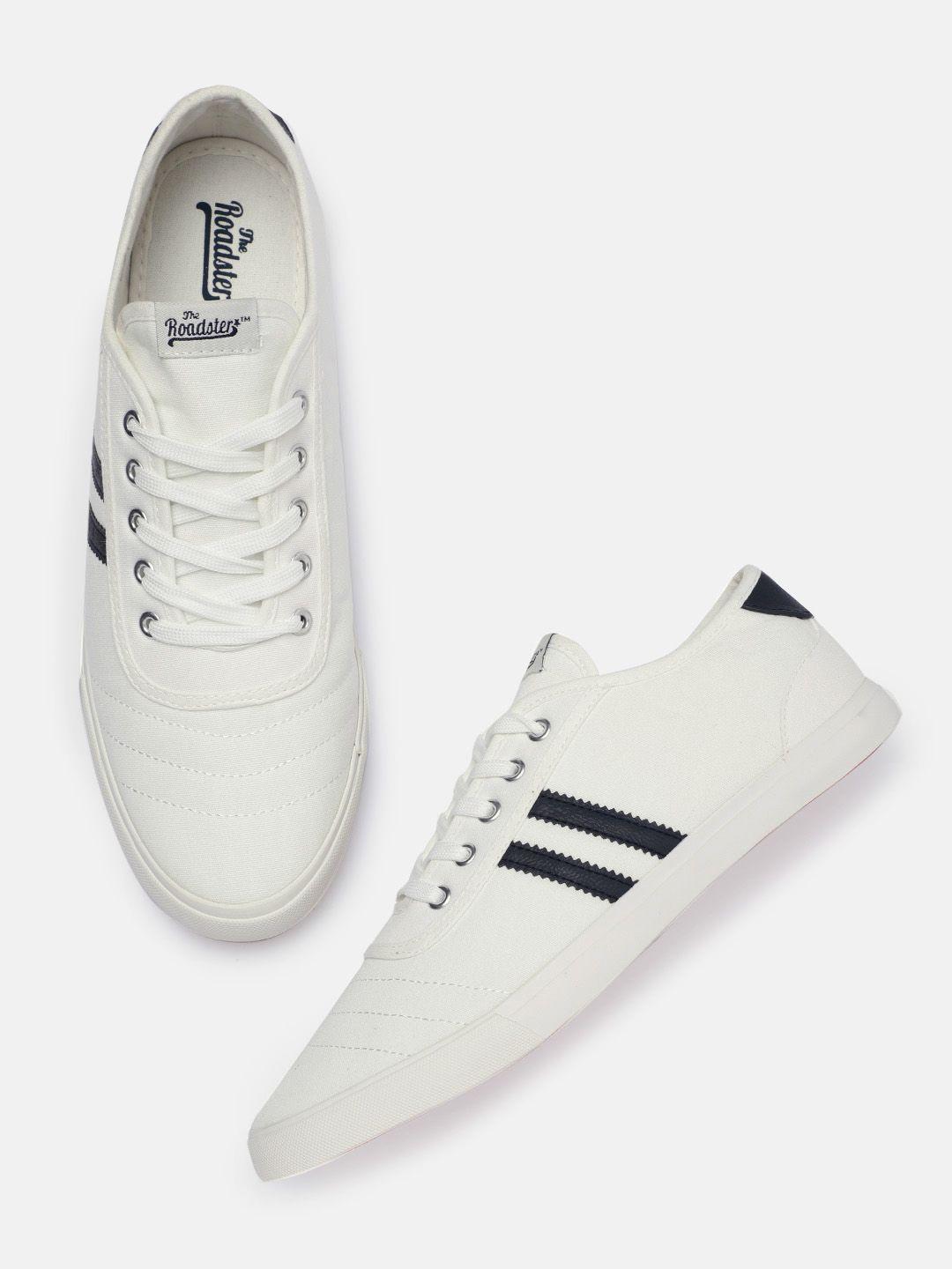 the roadster lifestyle co men white solid sneakers