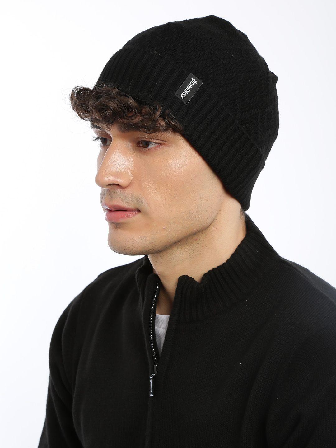 the roadster lifestyle co unisex black solid beanie