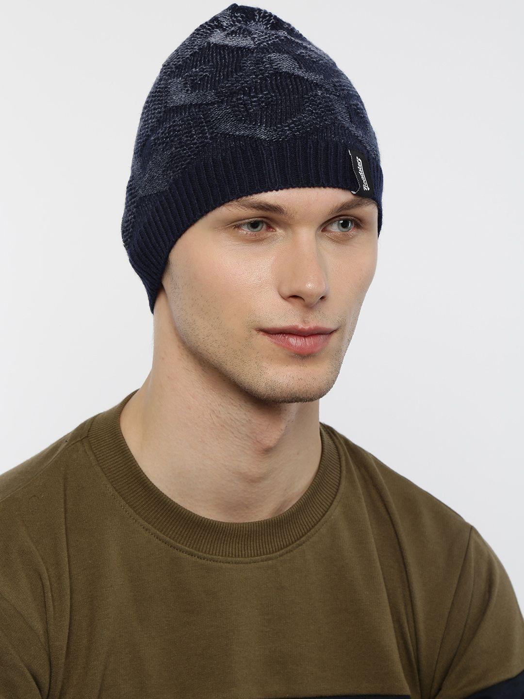 the roadster lifestyle co unisex navy blue self design beanie