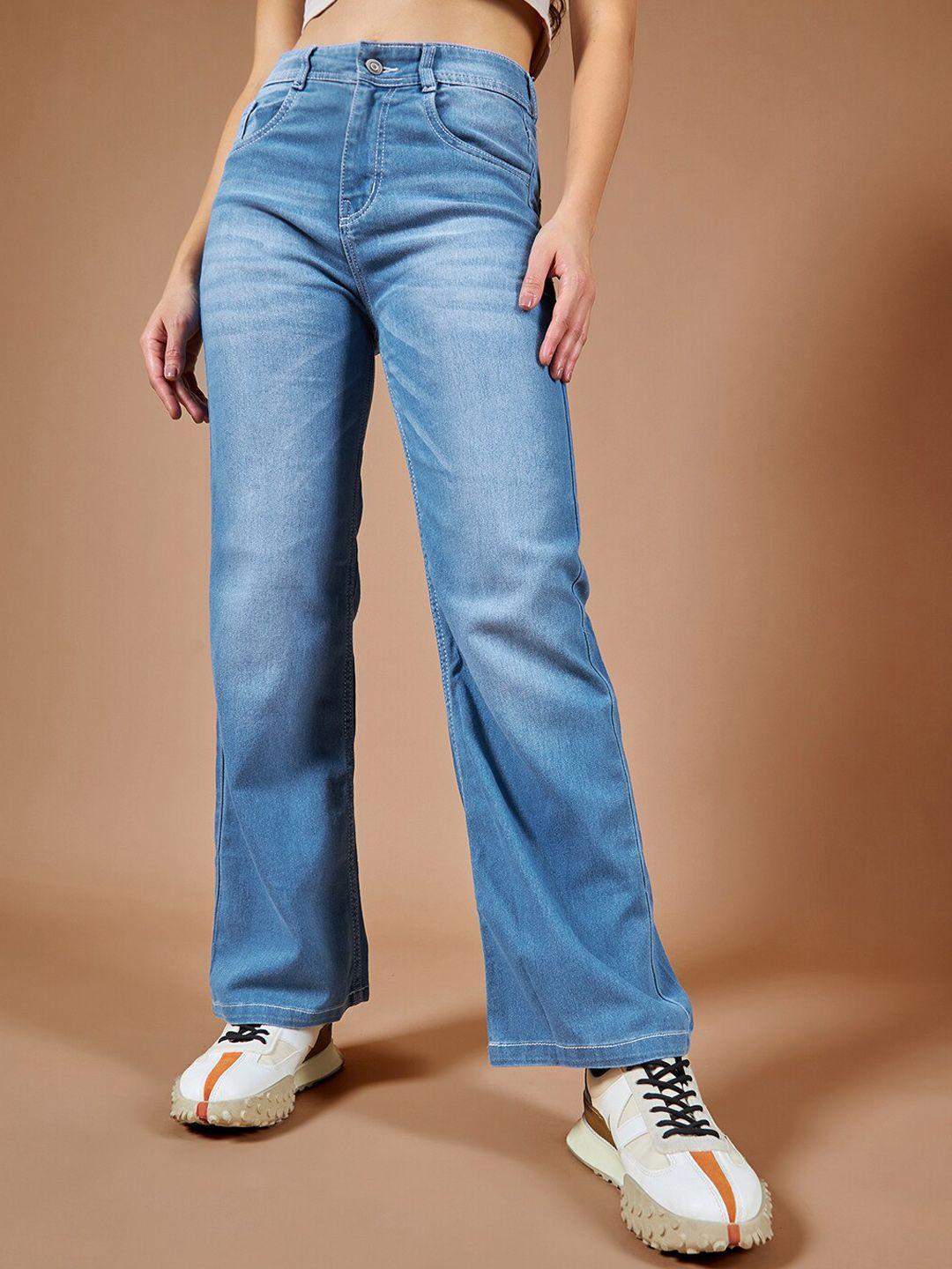 the roadster lifestyle co wide leg-fit light fade stretchable jeans