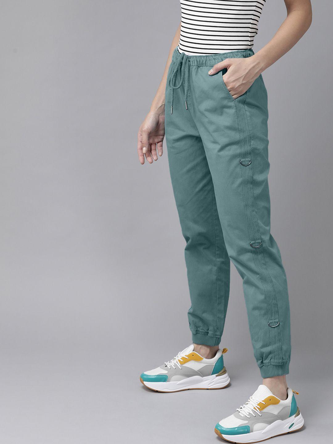 the roadster lifestyle co women blue cropped joggers