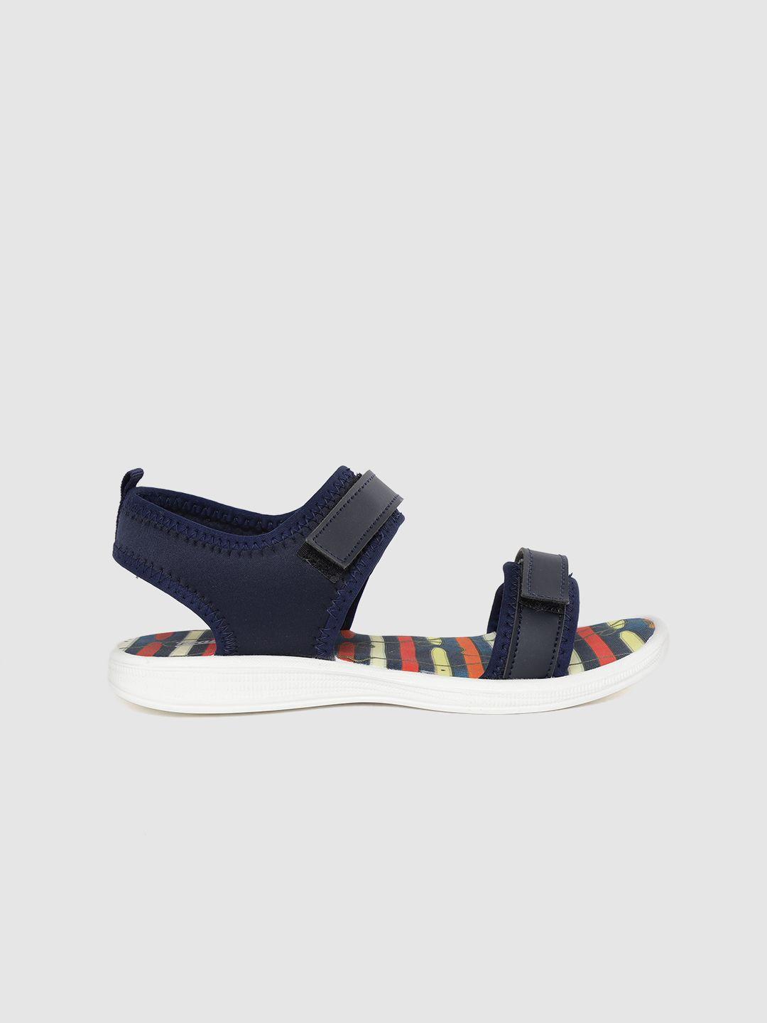 the roadster lifestyle co women navy blue & black sports sandals