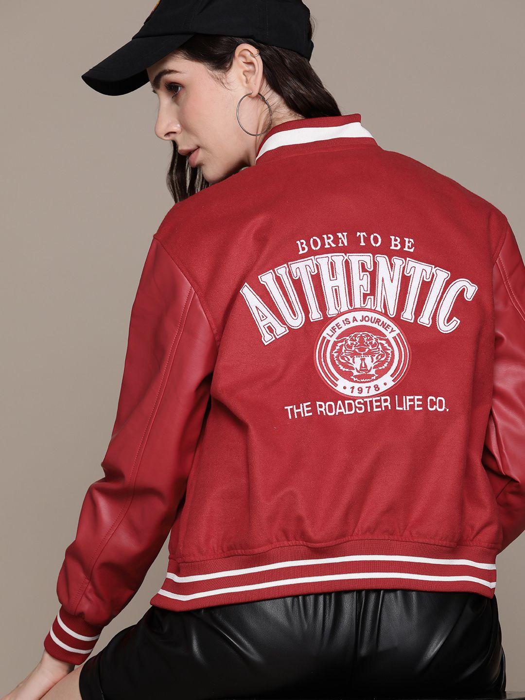 the roadster lifestyle co. applique varsity jacket