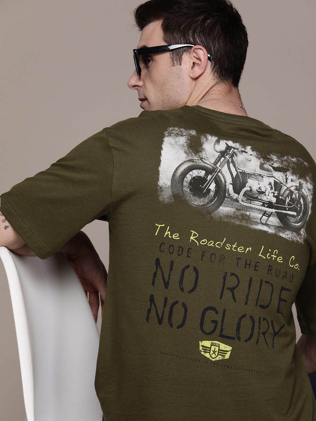 the roadster lifestyle co. back printed pure cotton t-shirt