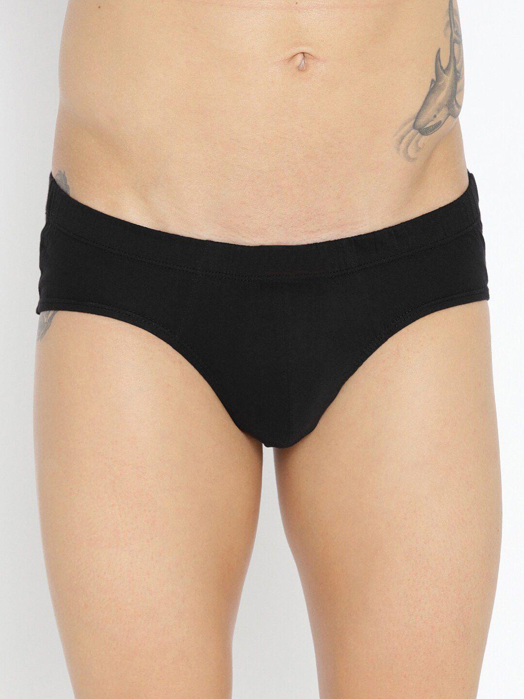 the roadster lifestyle co. black mid-rise pure cotton basic briefs rbie-1003-bk-1