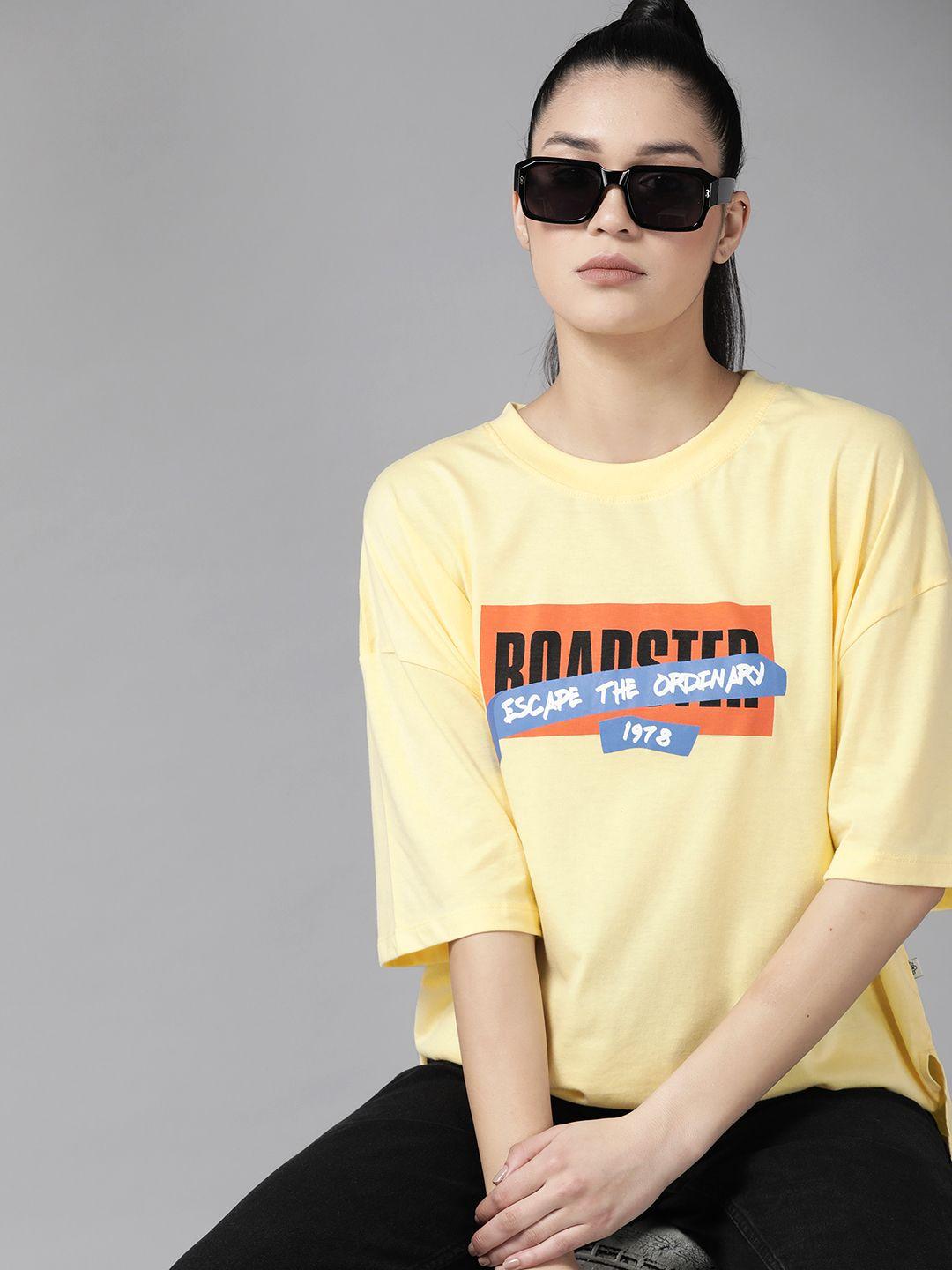 the roadster lifestyle co. brand logo print drop-shoulder sleeves t-shirt