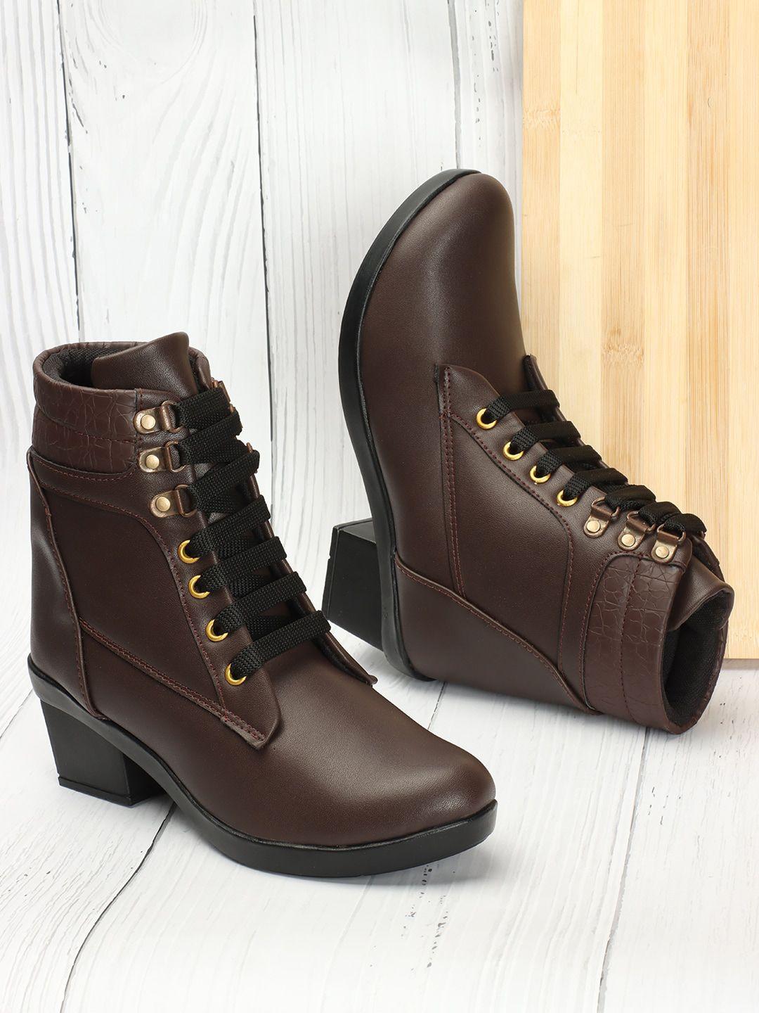 the roadster lifestyle co. brown women mid-top regular boots