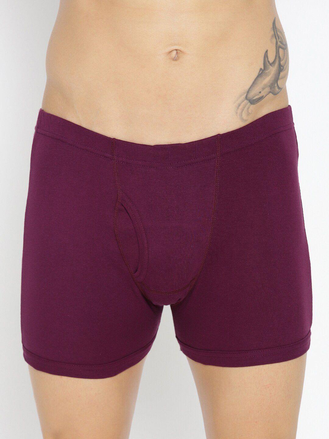 the roadster lifestyle co. burgundy mid rise breathable cotton trunks rtie-1004-wn-1