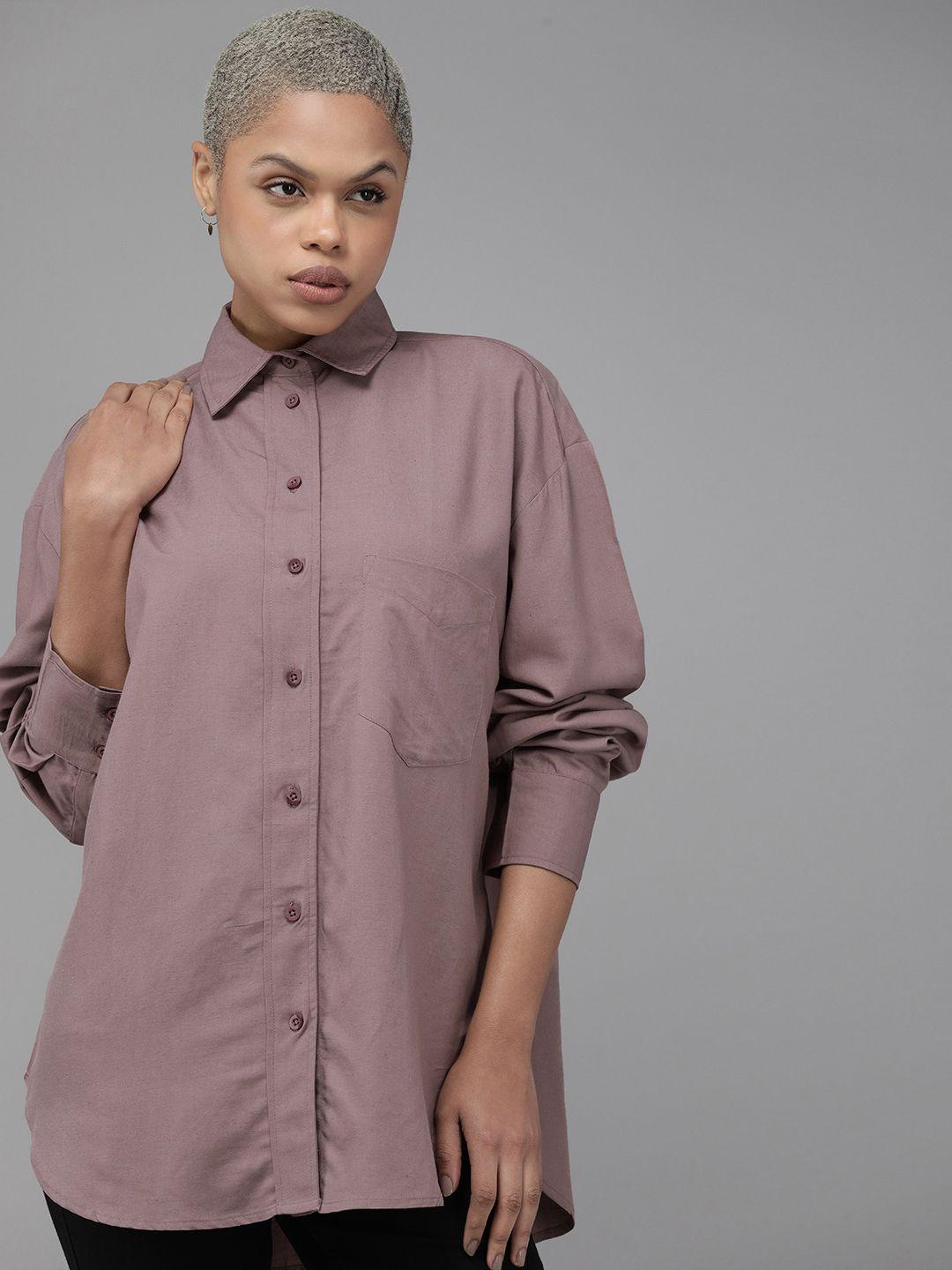 the roadster lifestyle co. comfort fit longline casual shirt