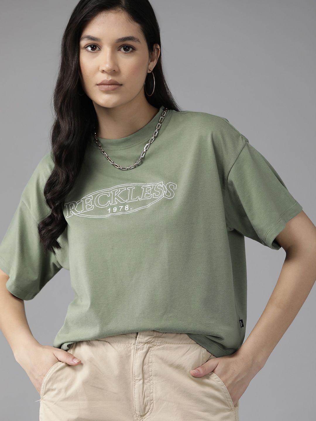 the roadster lifestyle co. embroidered drop-shoulder sleeves boxy t-shirt