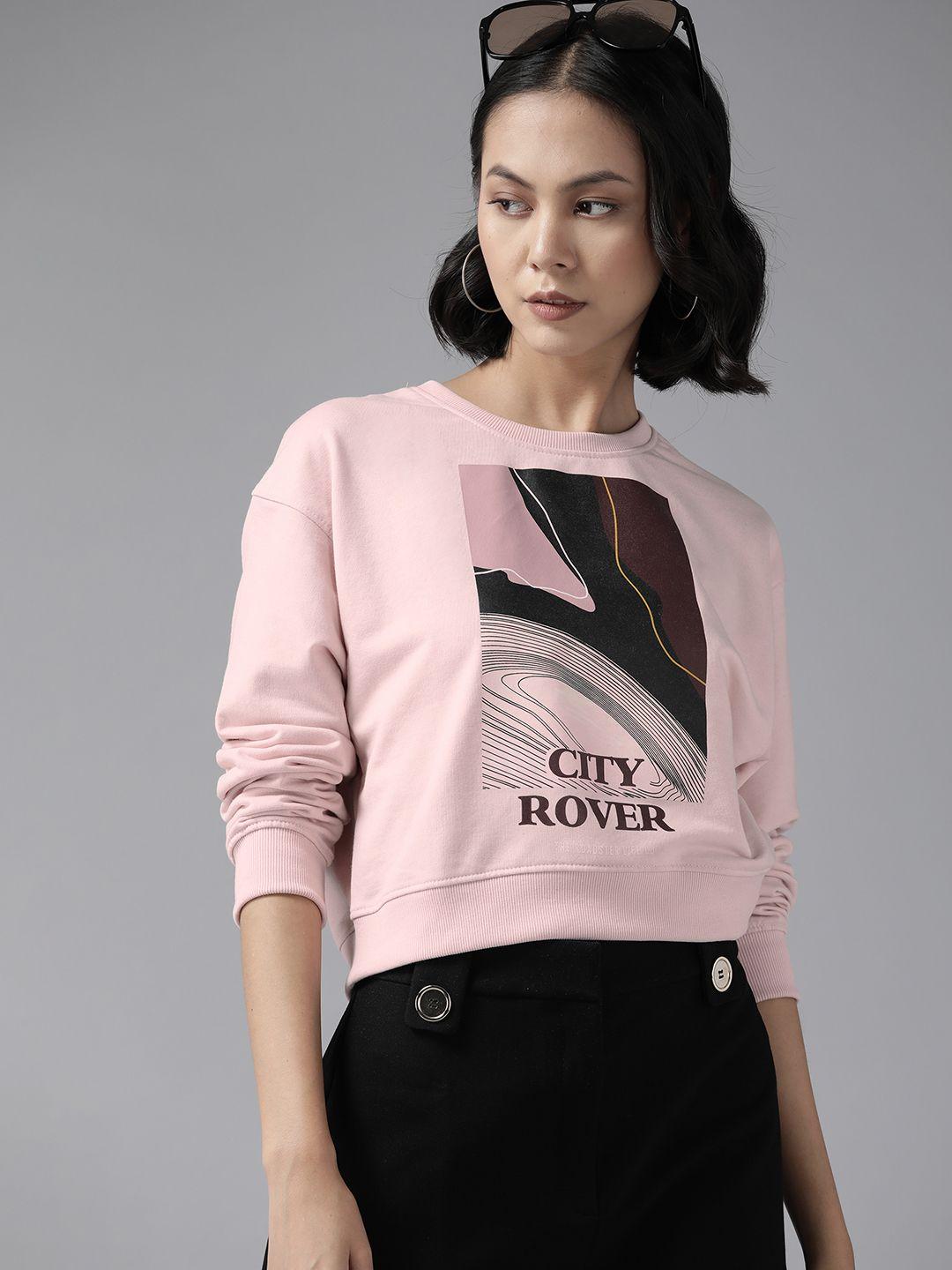 the roadster lifestyle co. graphic printed crop sweatshirt