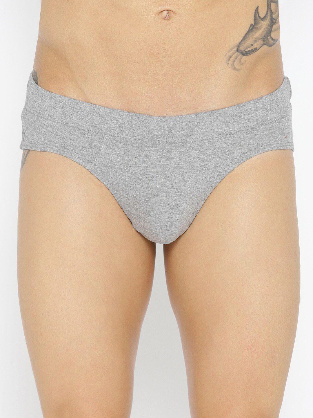 the roadster lifestyle co. grey mid-rise pure cotton basic briefs rbie-1003-gry-1