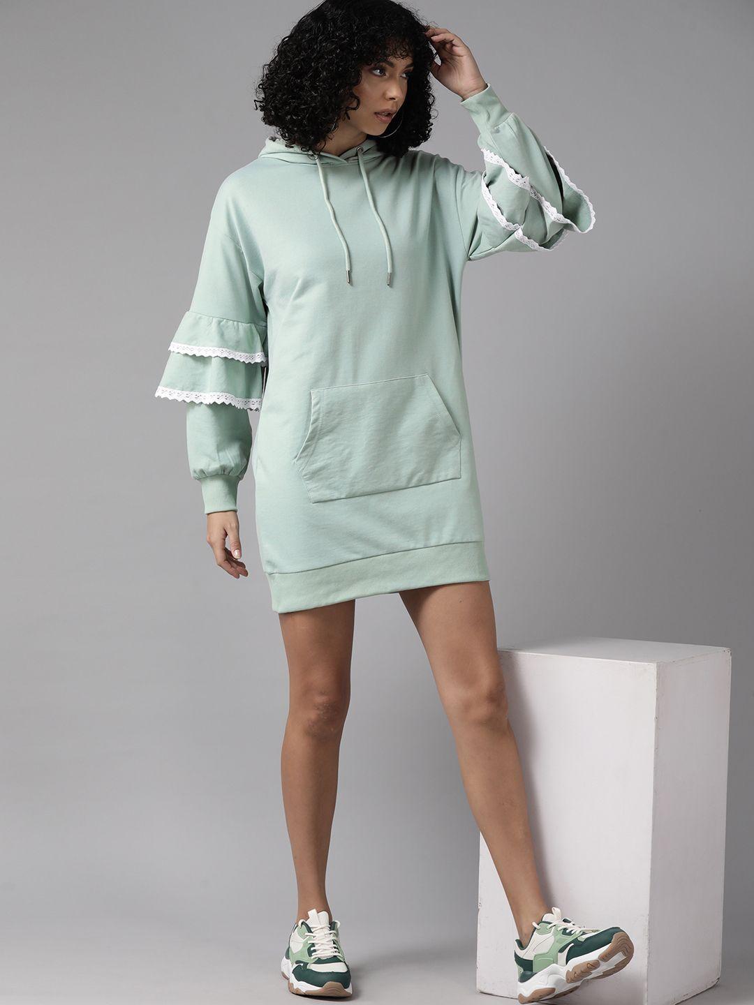 the roadster lifestyle co. hooded elasticated waist sweatshirt dress