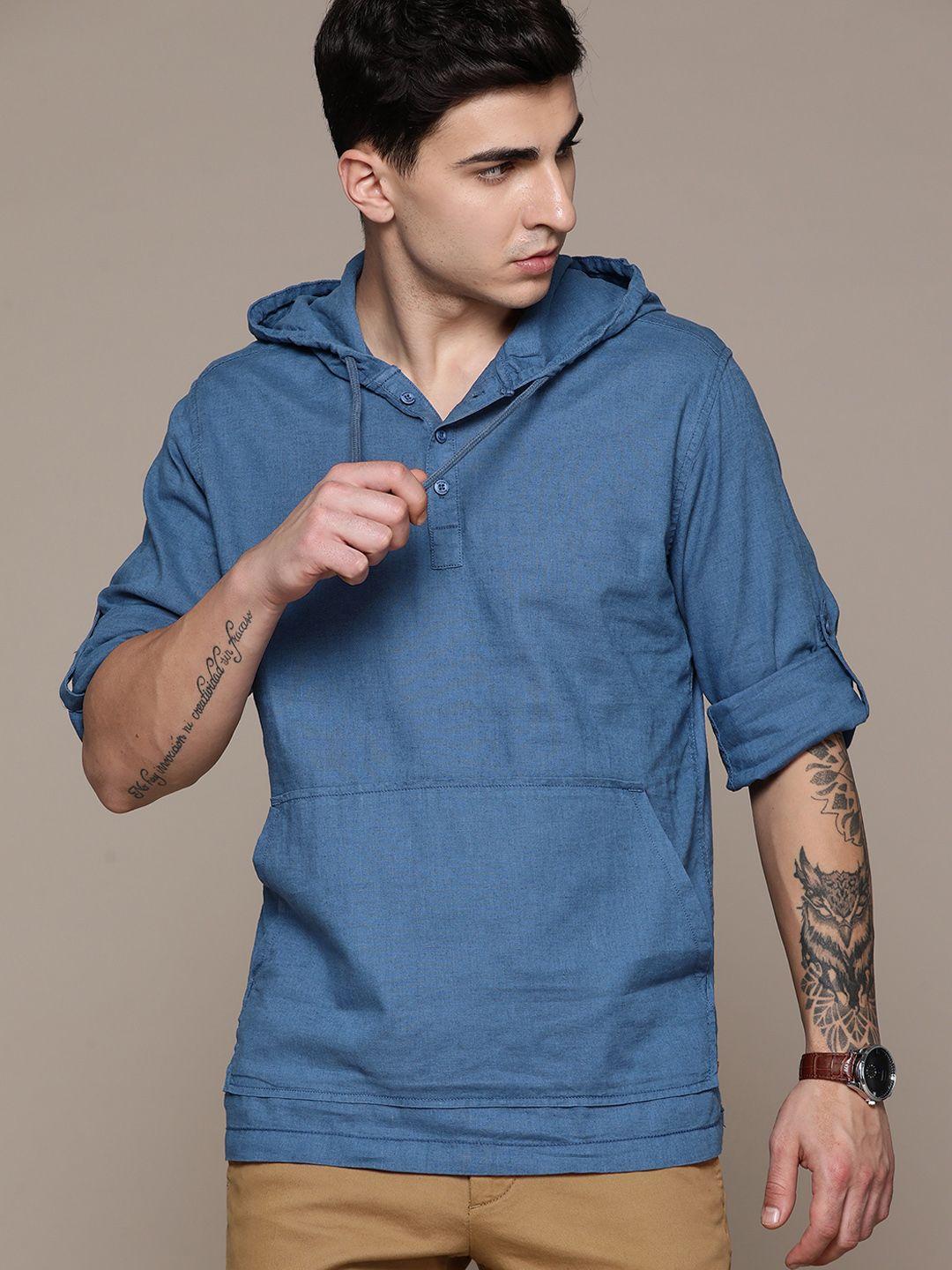 the roadster lifestyle co. hooded relaxed fit casual shirt