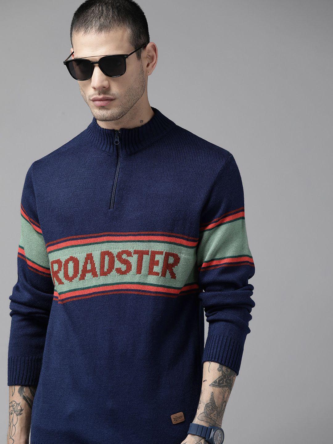 the roadster lifestyle co. men blue & green printed pullover