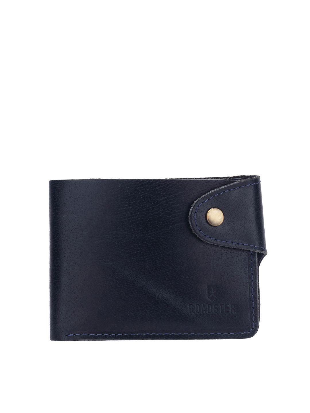 the roadster lifestyle co. men blue leather two fold wallet