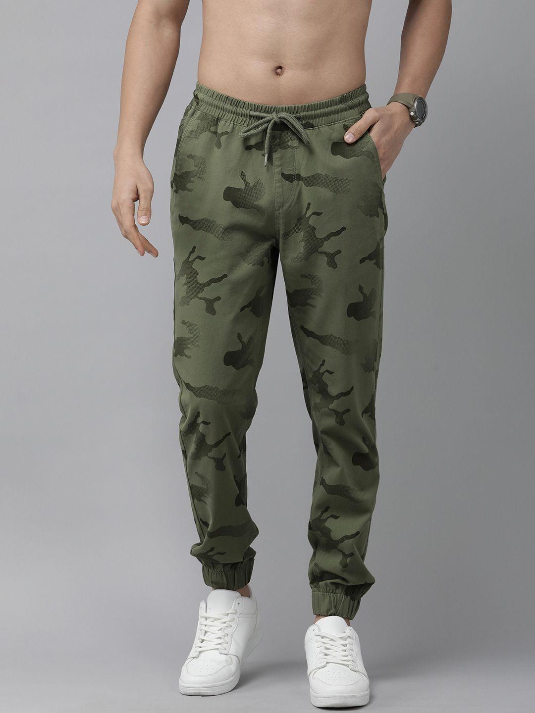 the roadster lifestyle co. men camouflage printed pleated joggers