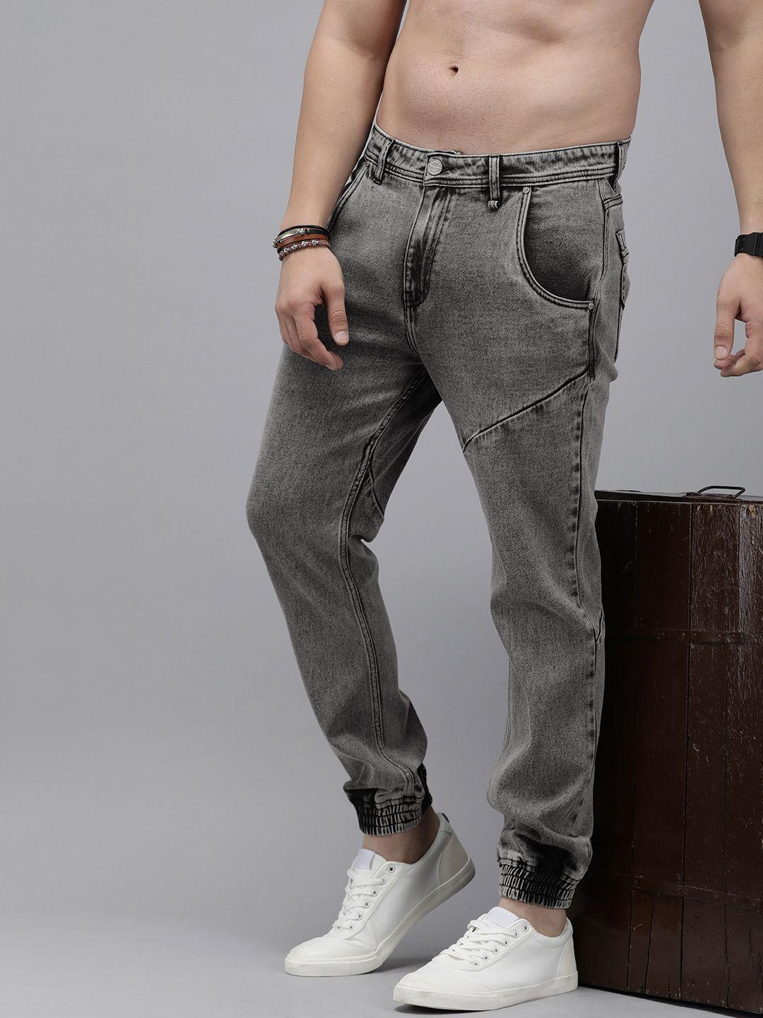 the roadster lifestyle co. men jogger fit heavy fade jeans