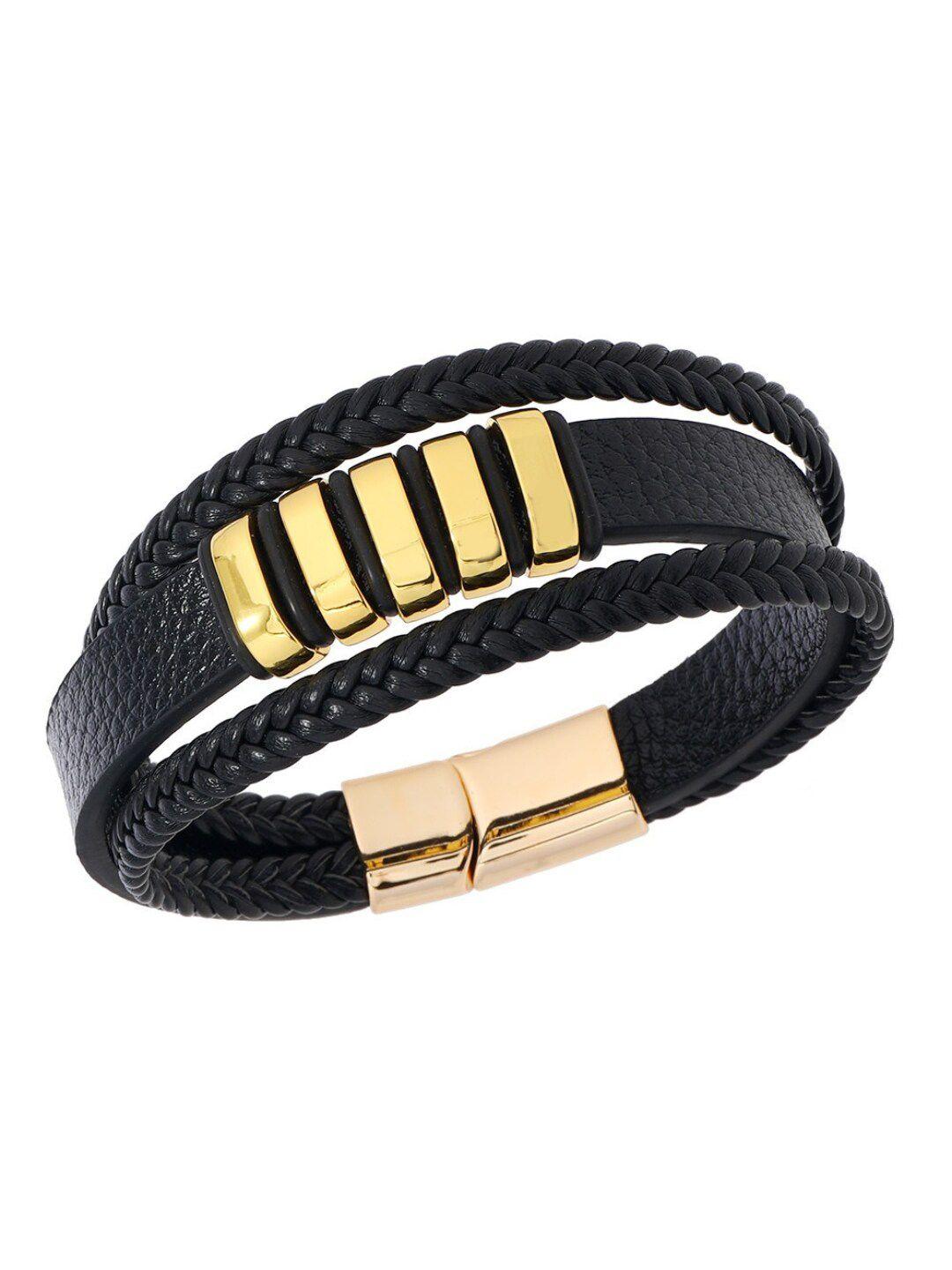 the roadster lifestyle co. men leather multistrand bracelet