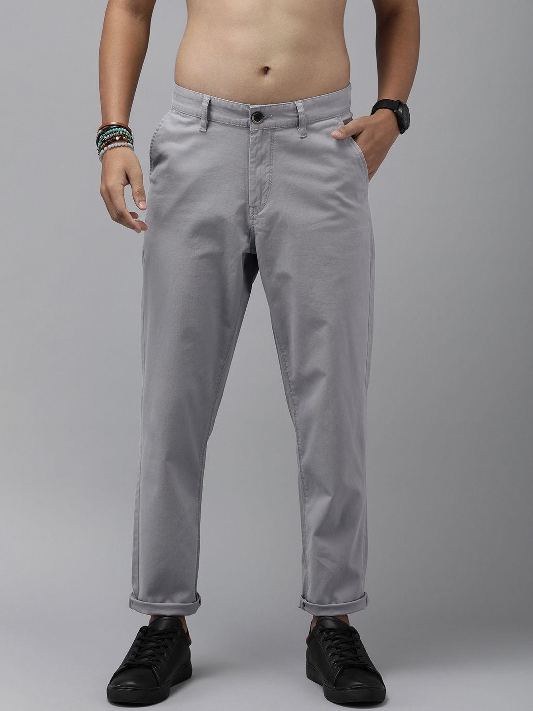 the roadster lifestyle co. men loose fit low-rise trousers