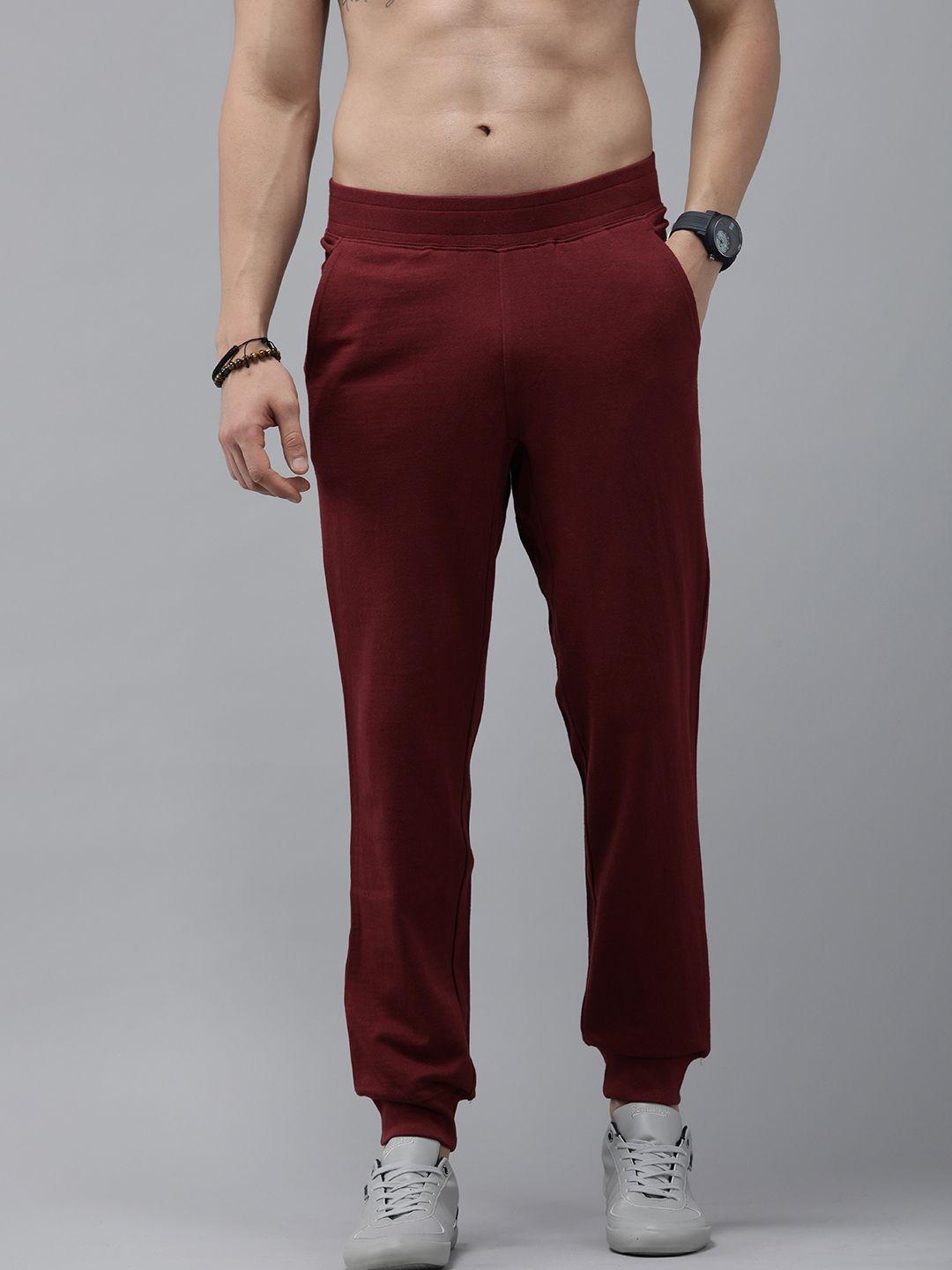 the roadster lifestyle co. men maroon solid track pants