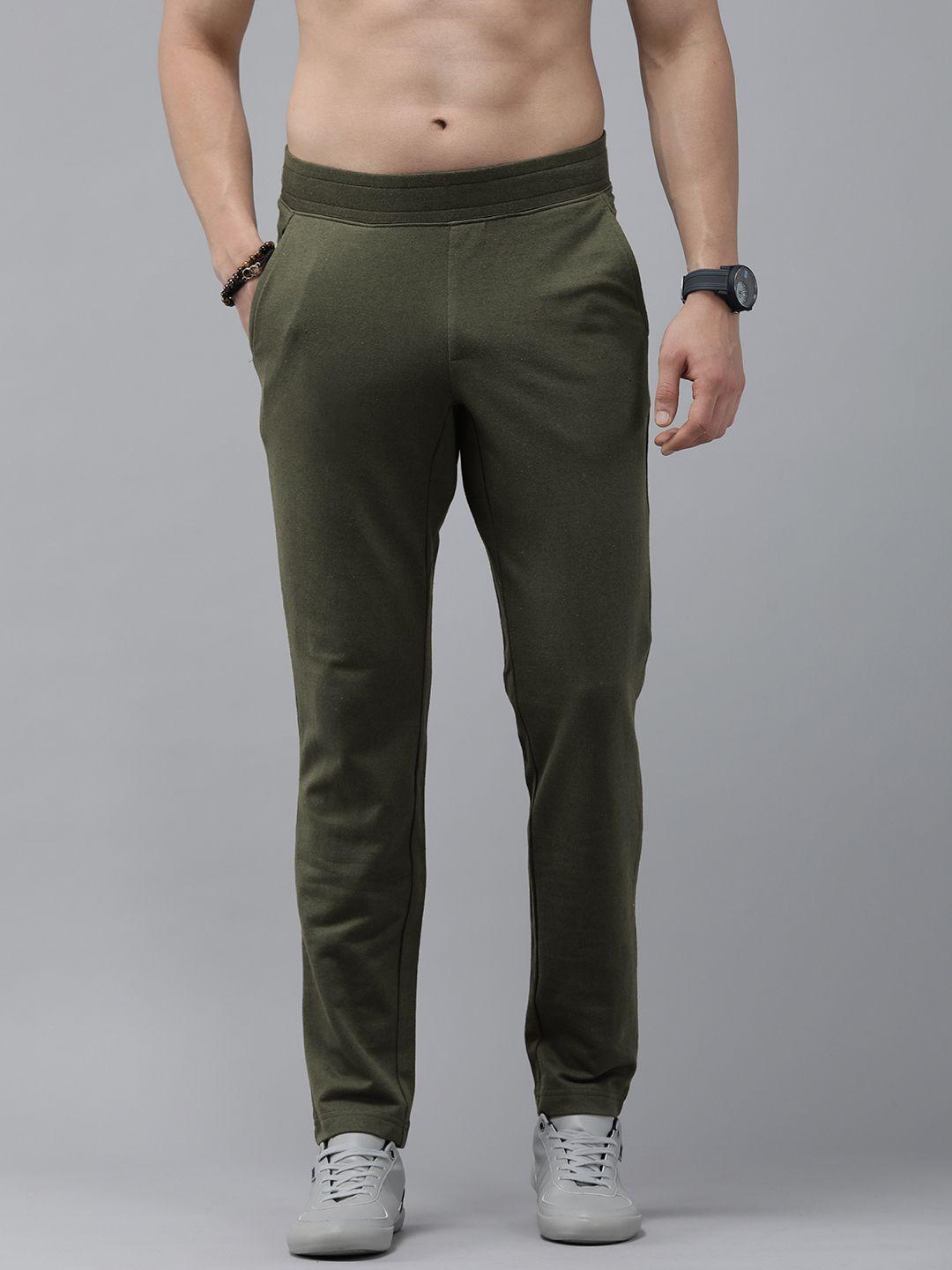 the roadster lifestyle co. men olive green solid track pants