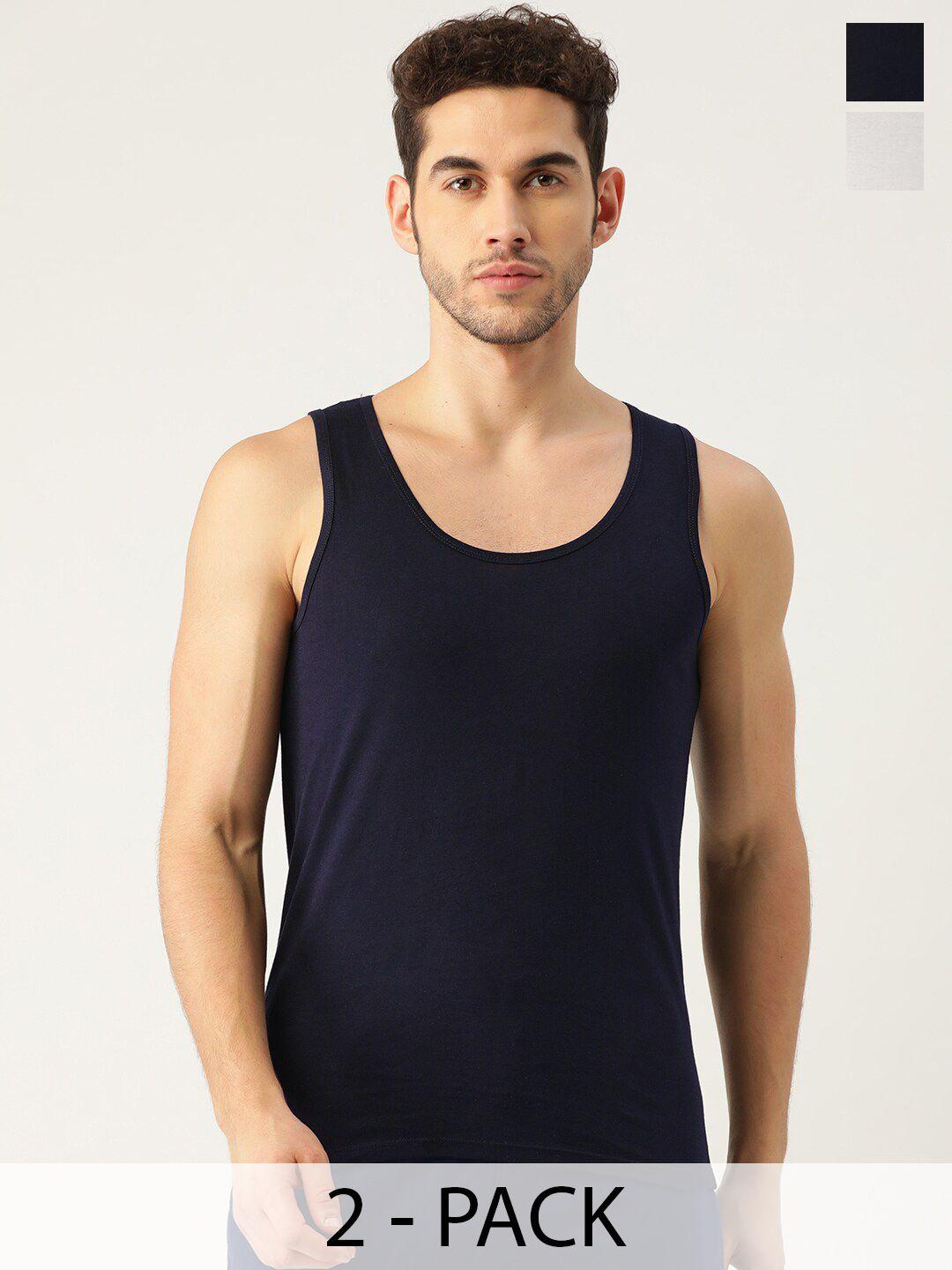 the roadster lifestyle co. men pack of 2 sleeveless pure cotton innerwear vests