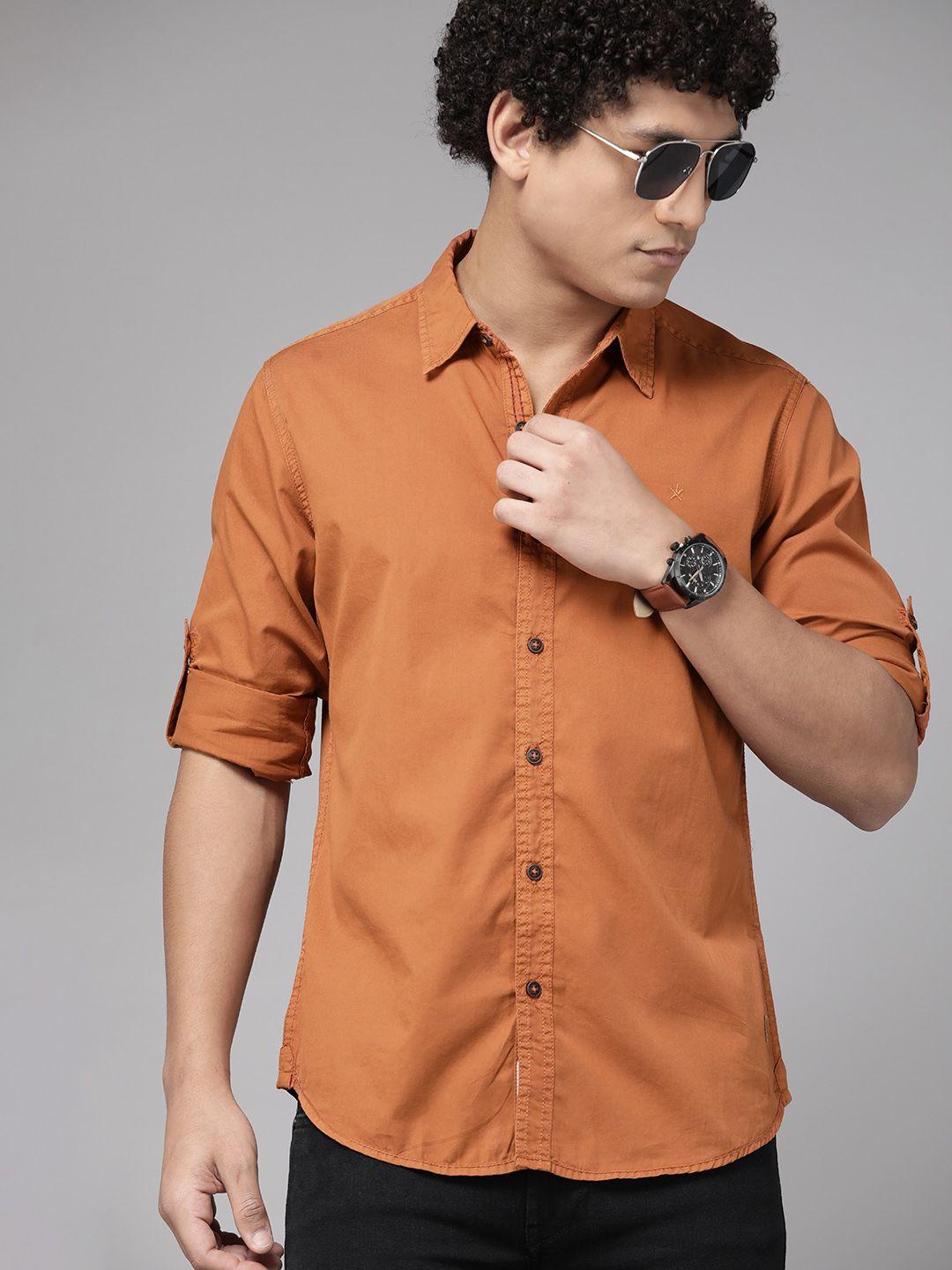 the roadster lifestyle co. men pure cotton casual shirt