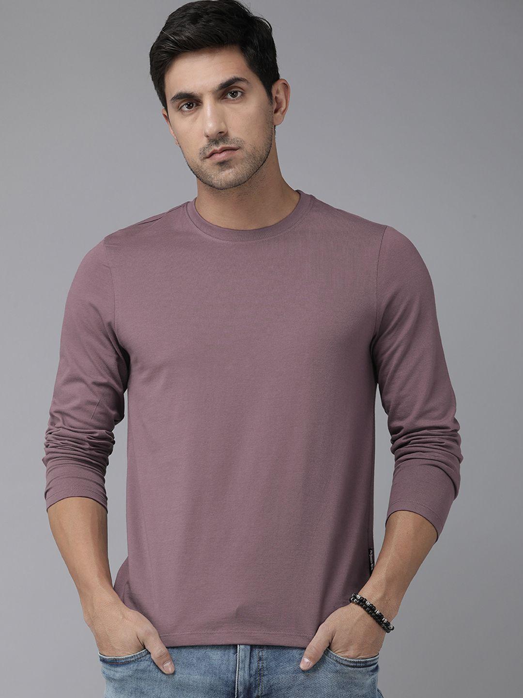 the roadster lifestyle co. men pure cotton solid long sleeves t-shirt