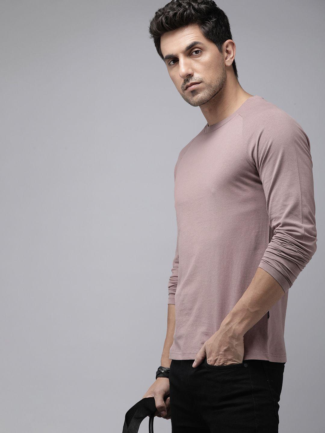 the roadster lifestyle co. men pure cotton solid raglan sleeves t-shirt