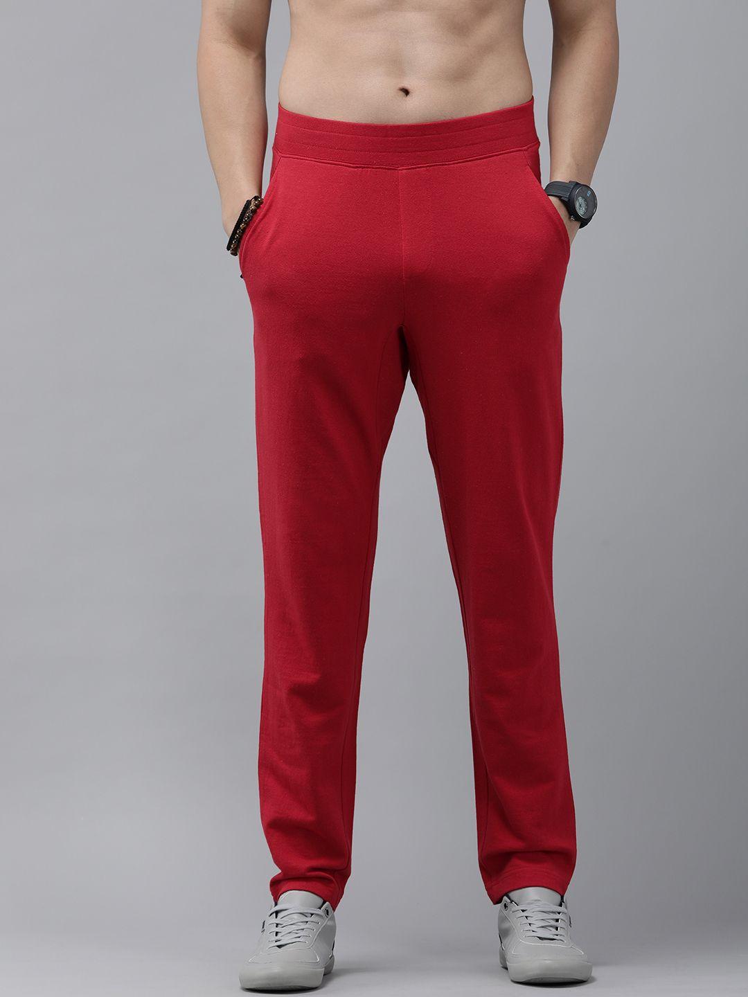 the roadster lifestyle co. men red solid track pants