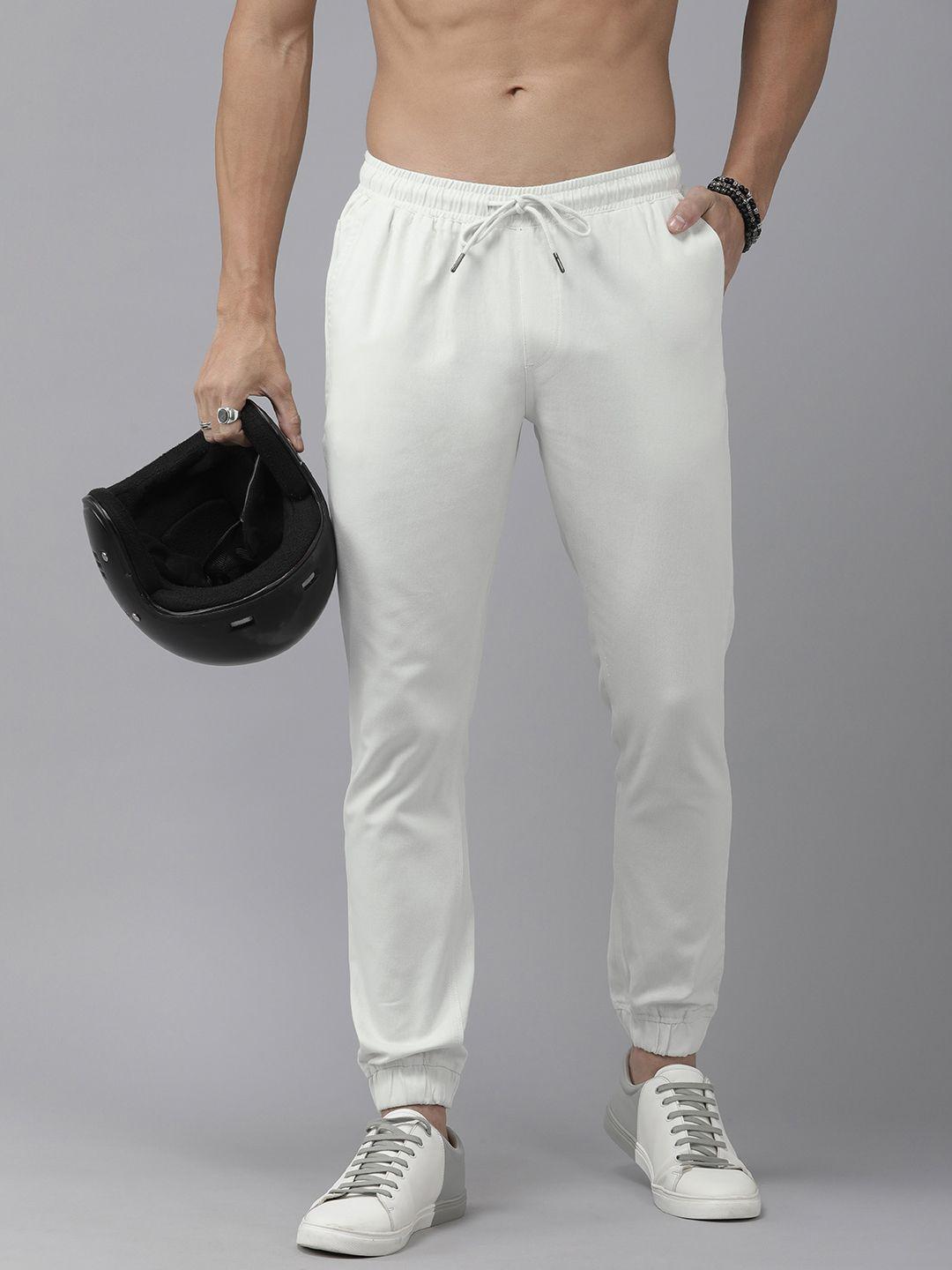 the roadster lifestyle co. men solid pleated mid-rise joggers