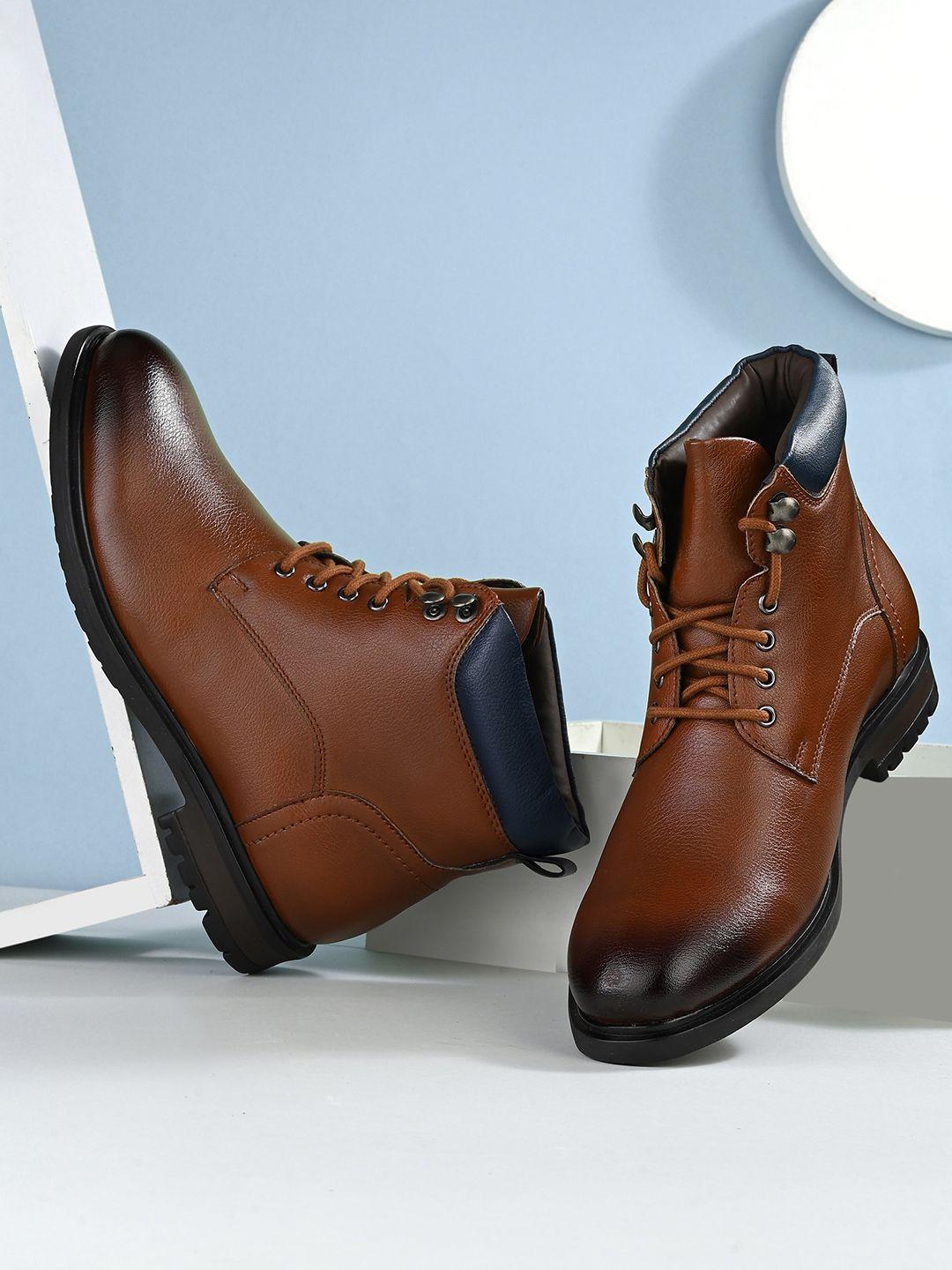 the roadster lifestyle co. men textured high-top regular boots