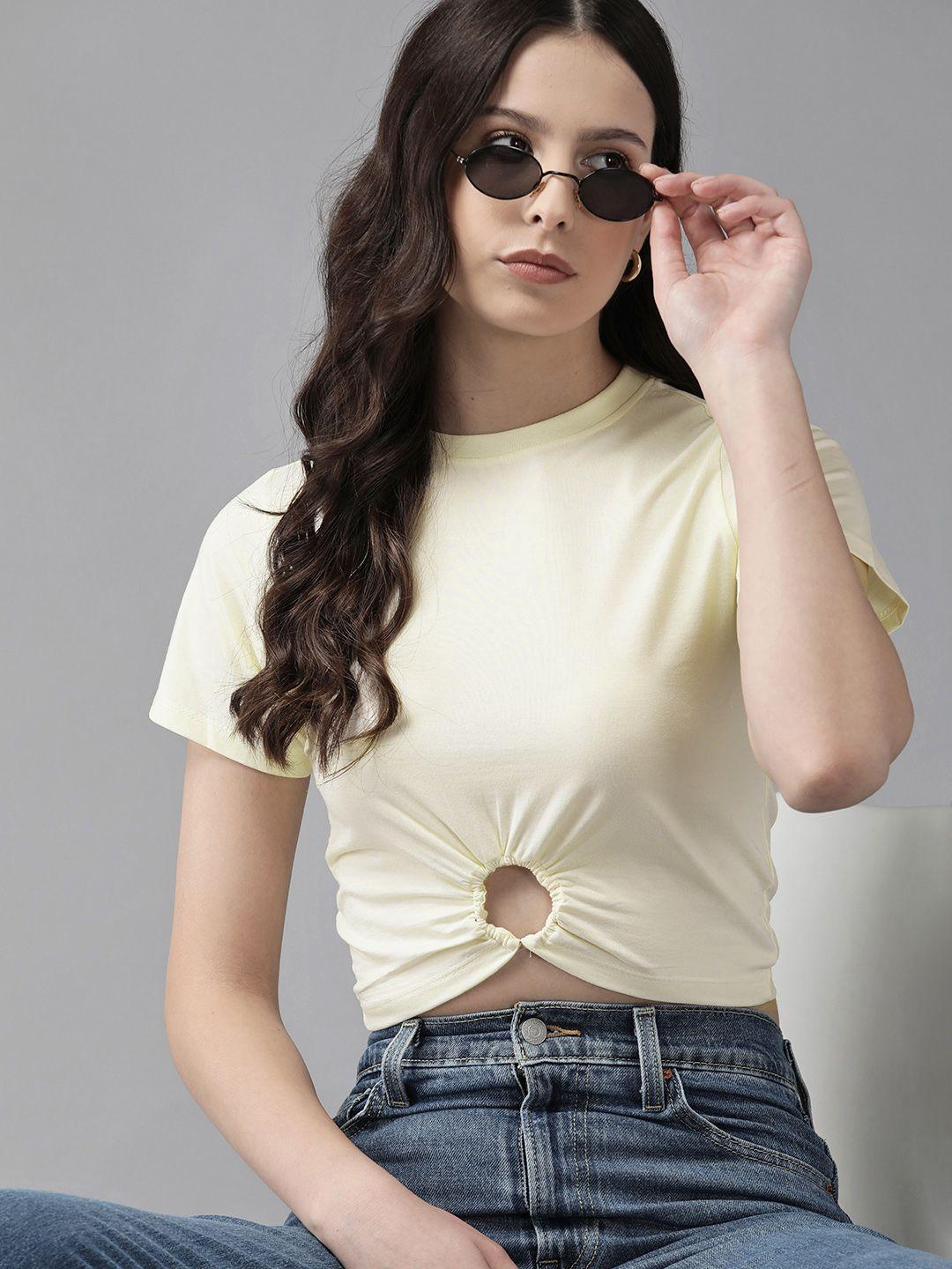 the roadster lifestyle co. metal ring detail crop t-shirt