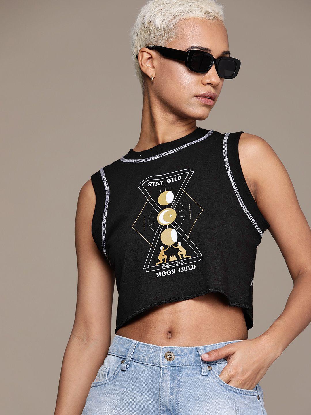 the roadster lifestyle co. printed cropped tank t-shirt