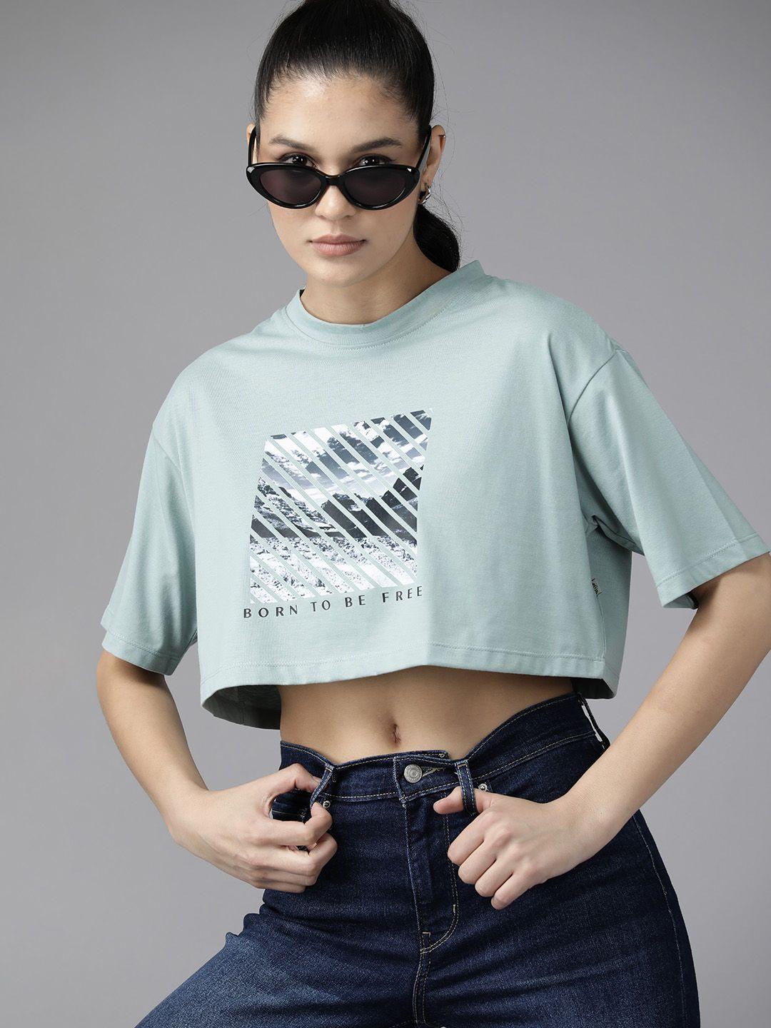 the roadster lifestyle co. printed drop-shoulder sleeves boxy t-shirt